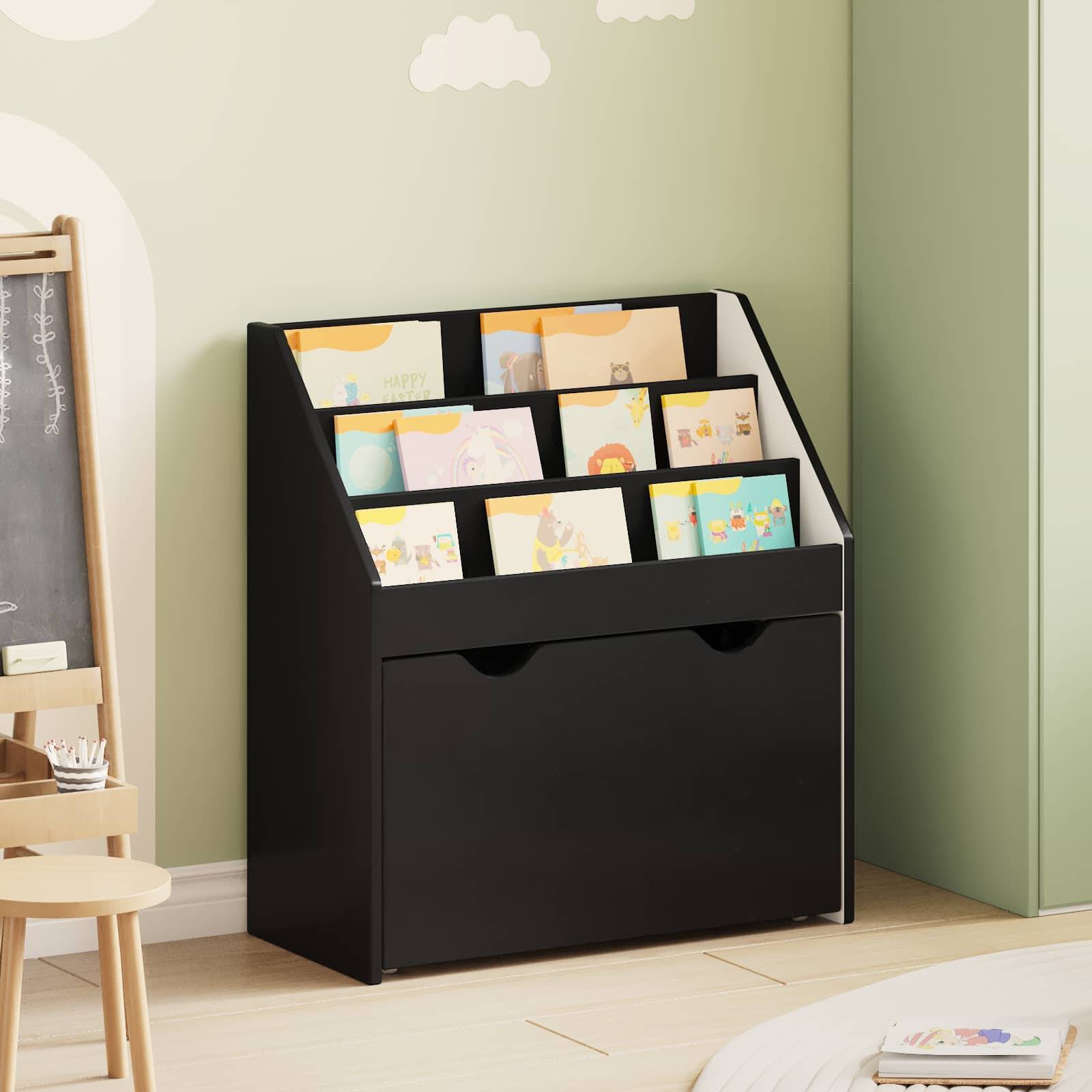 vidaXL Kinderregal Schwarz 60 x 29,5 x 69 cm Holzwerkstoff