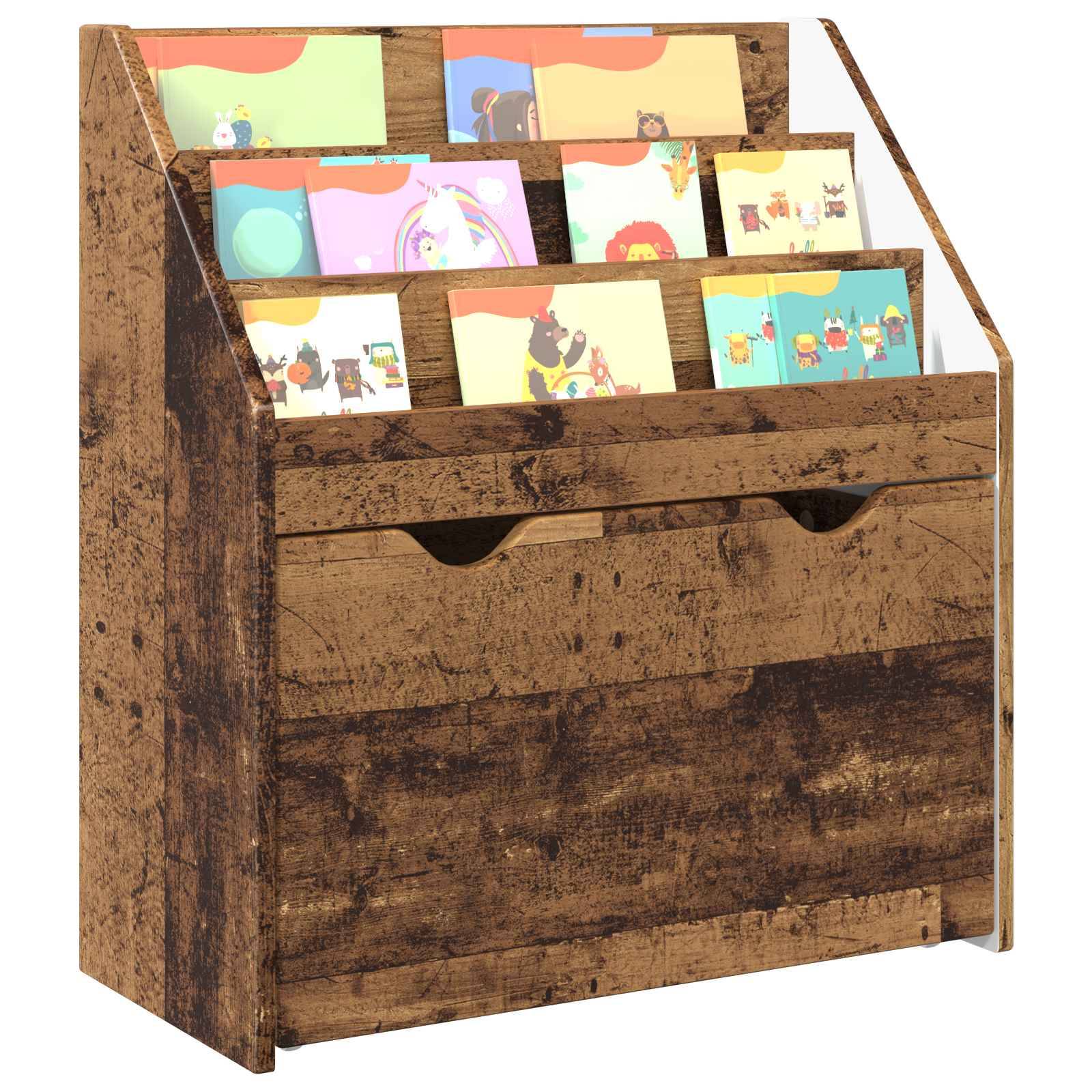 vidaXL Kinderregal Altholz 60 x 29,5 x 69 cm Holzwerkstoff