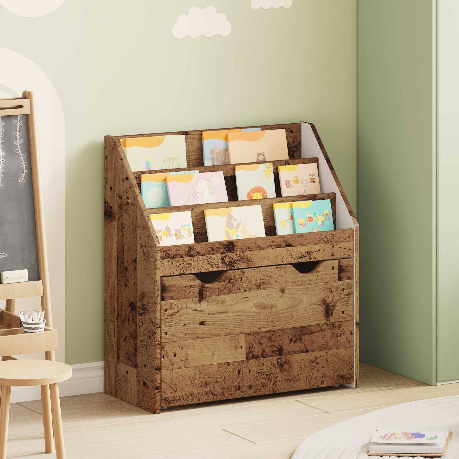 vidaXL Kinderregal Altholz 60 x 29,5 x 69 cm Holzwerkstoff