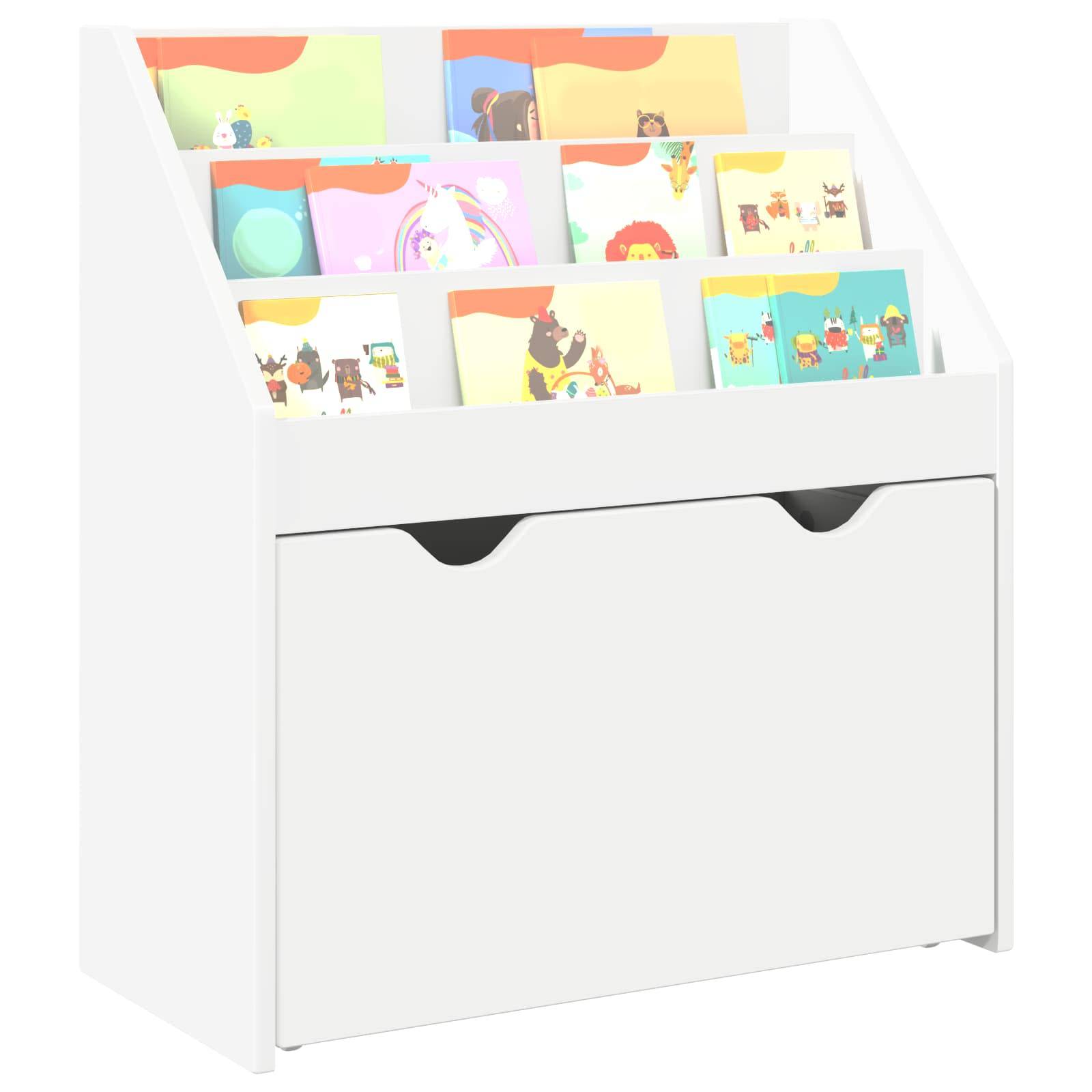 vidaXL Kinderregal mit Schubladen Weiß 60 x 29,5 x 69 cm Holzwerkstoff