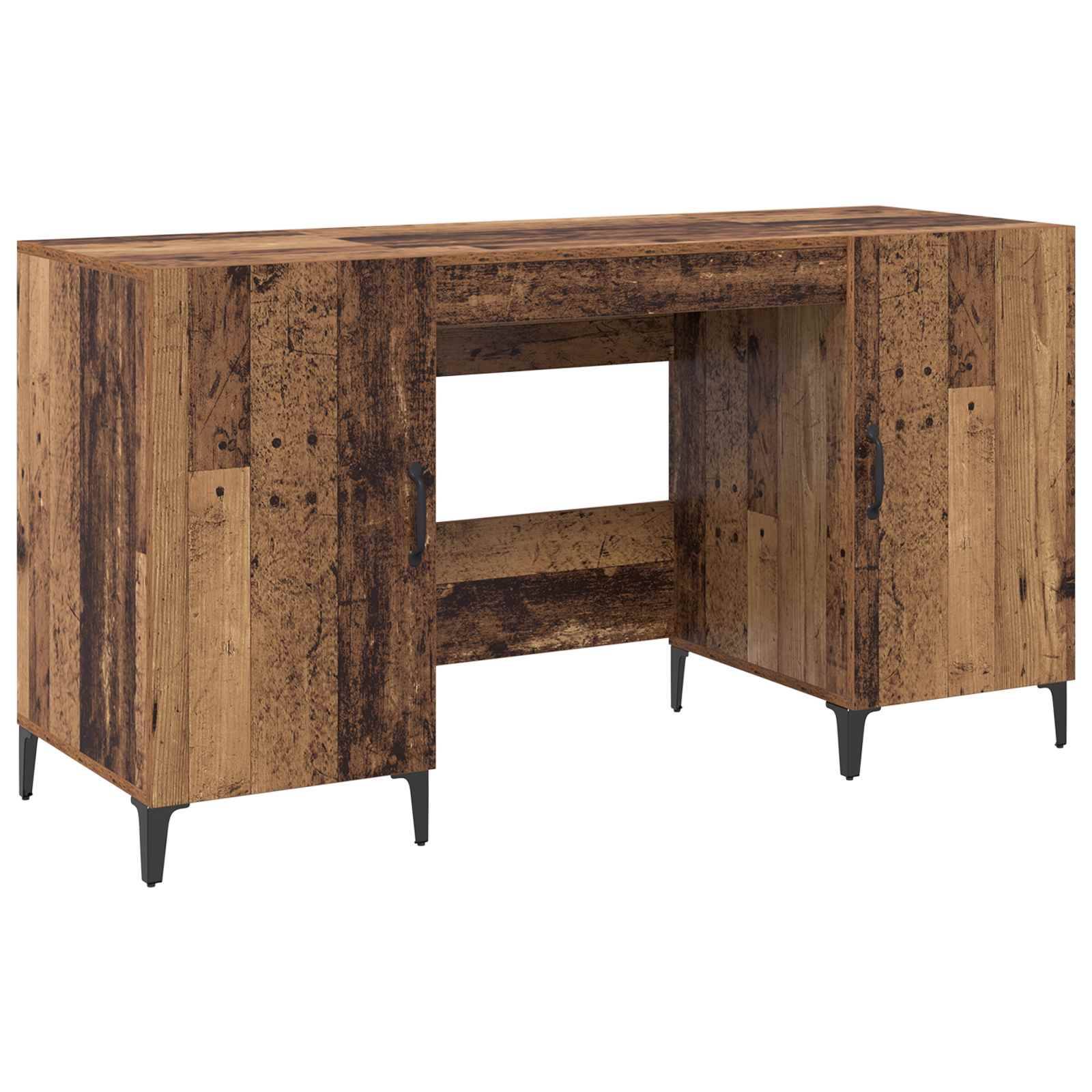 vidaXL Schreibtisch mit Tür Altholz 140 x 50 x 75 cm Holzwerkstoff
