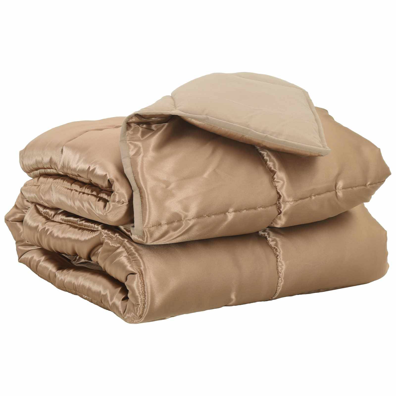 vidaXL Ganzjahresbettdecke Gold 220 x 240 cm Satin und Mikrofaser