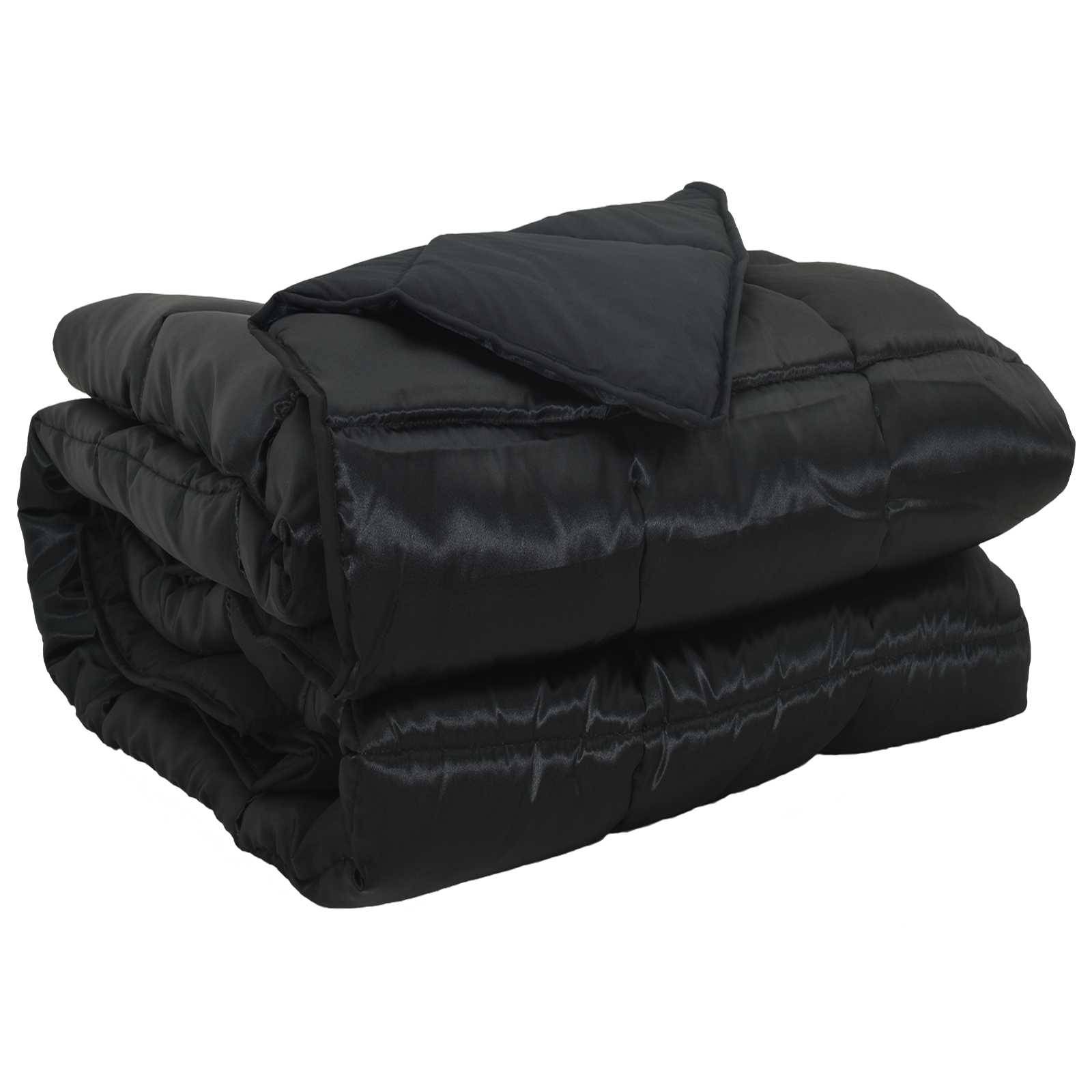 vidaXL Ganzjahresbettdecke Schwarz 135 x 200 cm Satin und Mikrofaser