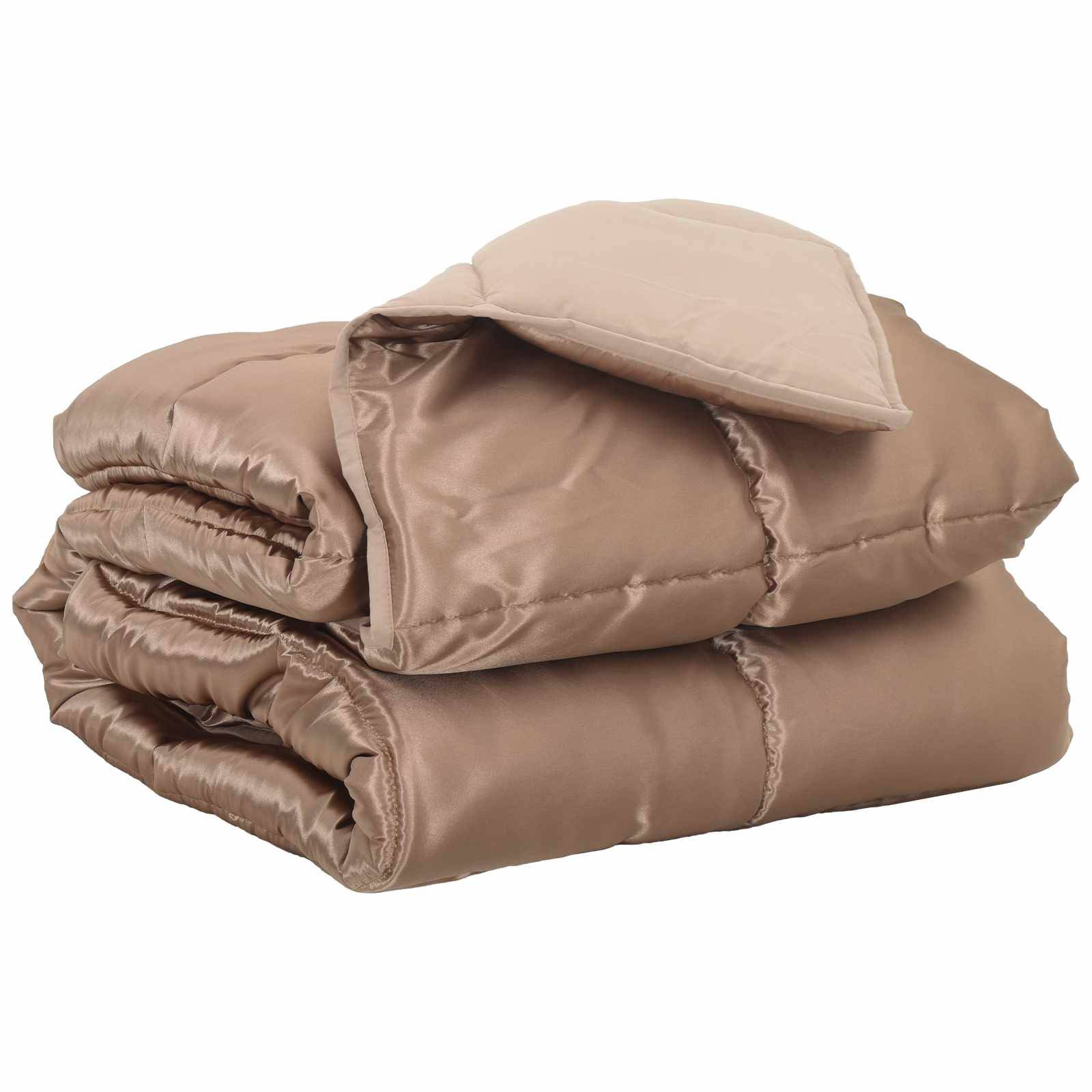 vidaXL Ganzjahresbettdecke Gold 155 x 220 cm Satin und Mikrofaser