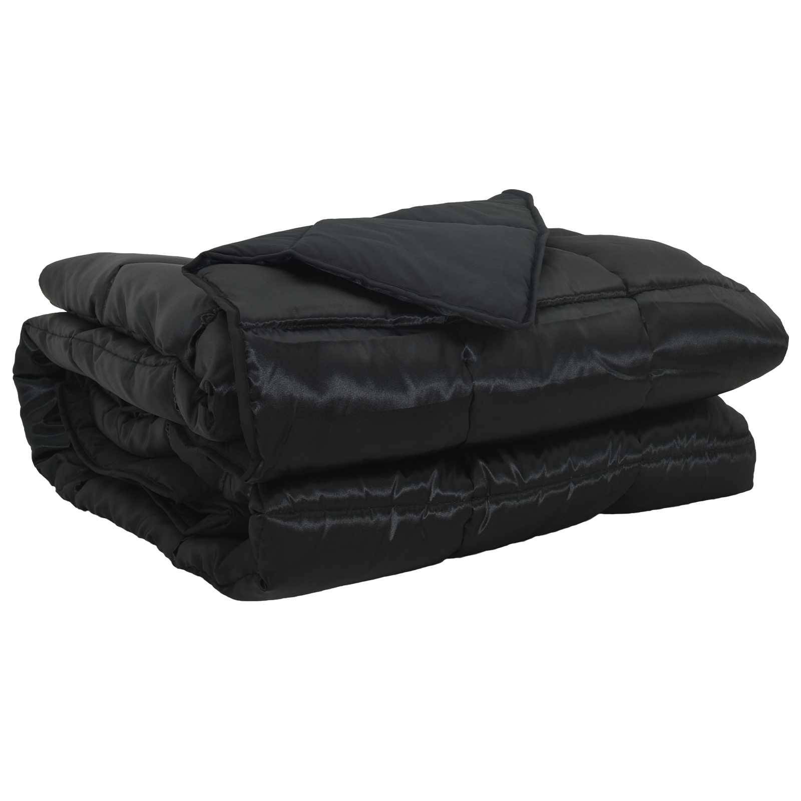 vidaXL Ganzjahresbettdecke Schwarz 240 x 260 cm Satin und Mikrofaser