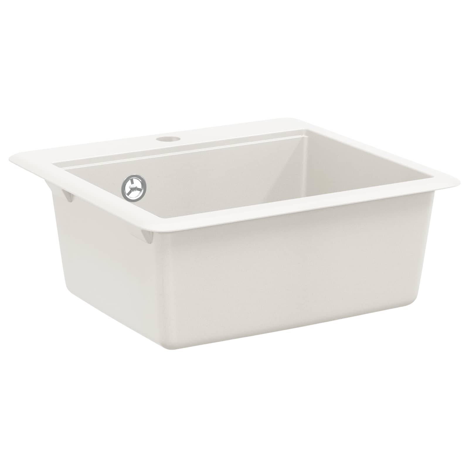 vidaXL Waschbecken Weiß 470 x 440 mm Granit