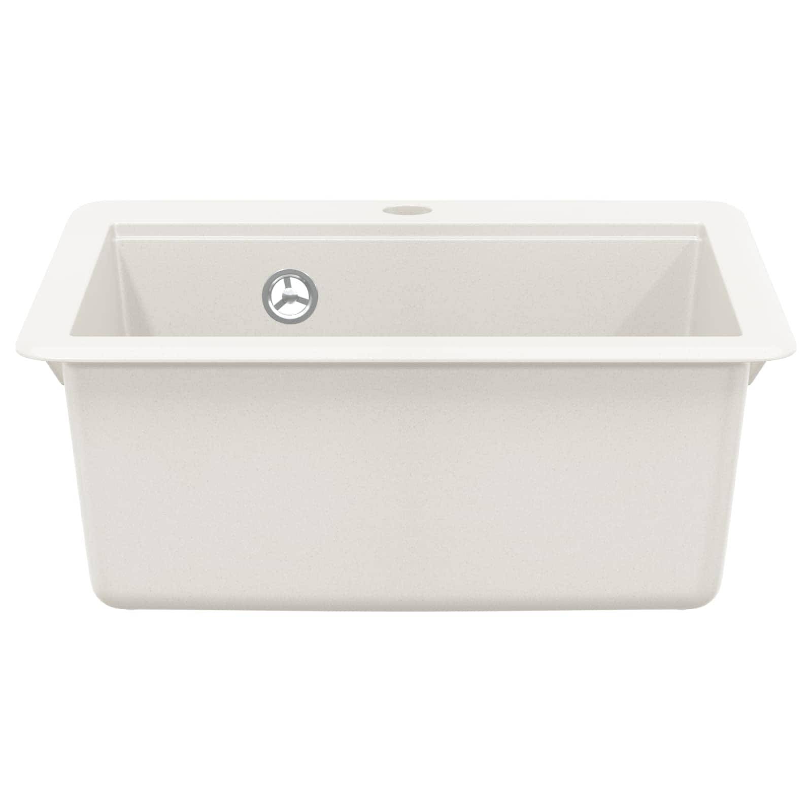 vidaXL Waschbecken Weiß 470 x 440 mm Granit