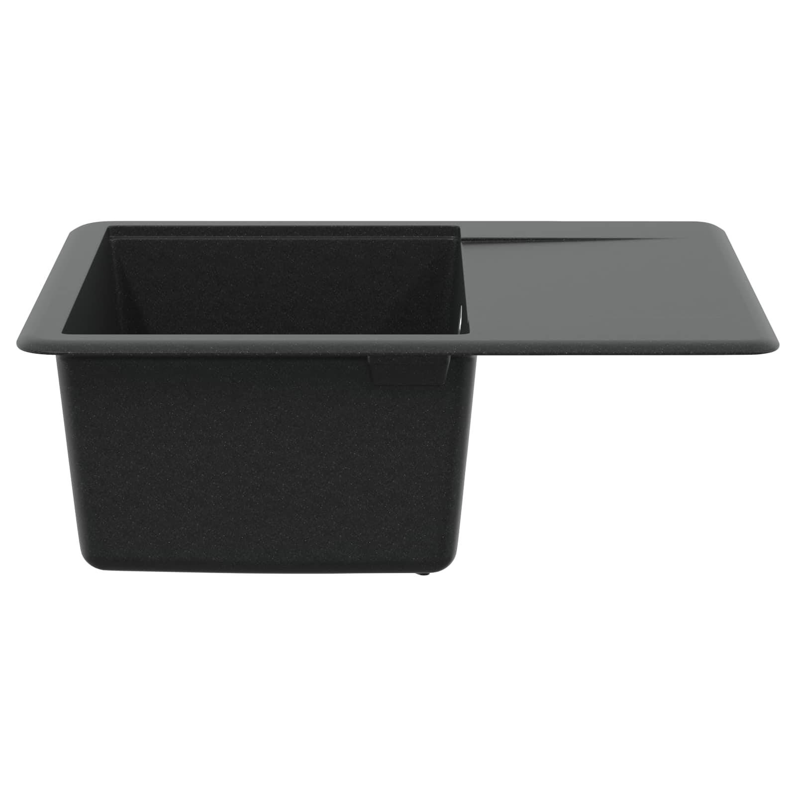vidaXL Waschbecken Schwarz 560 x 460 mm 80% Quarz und 20% Harz