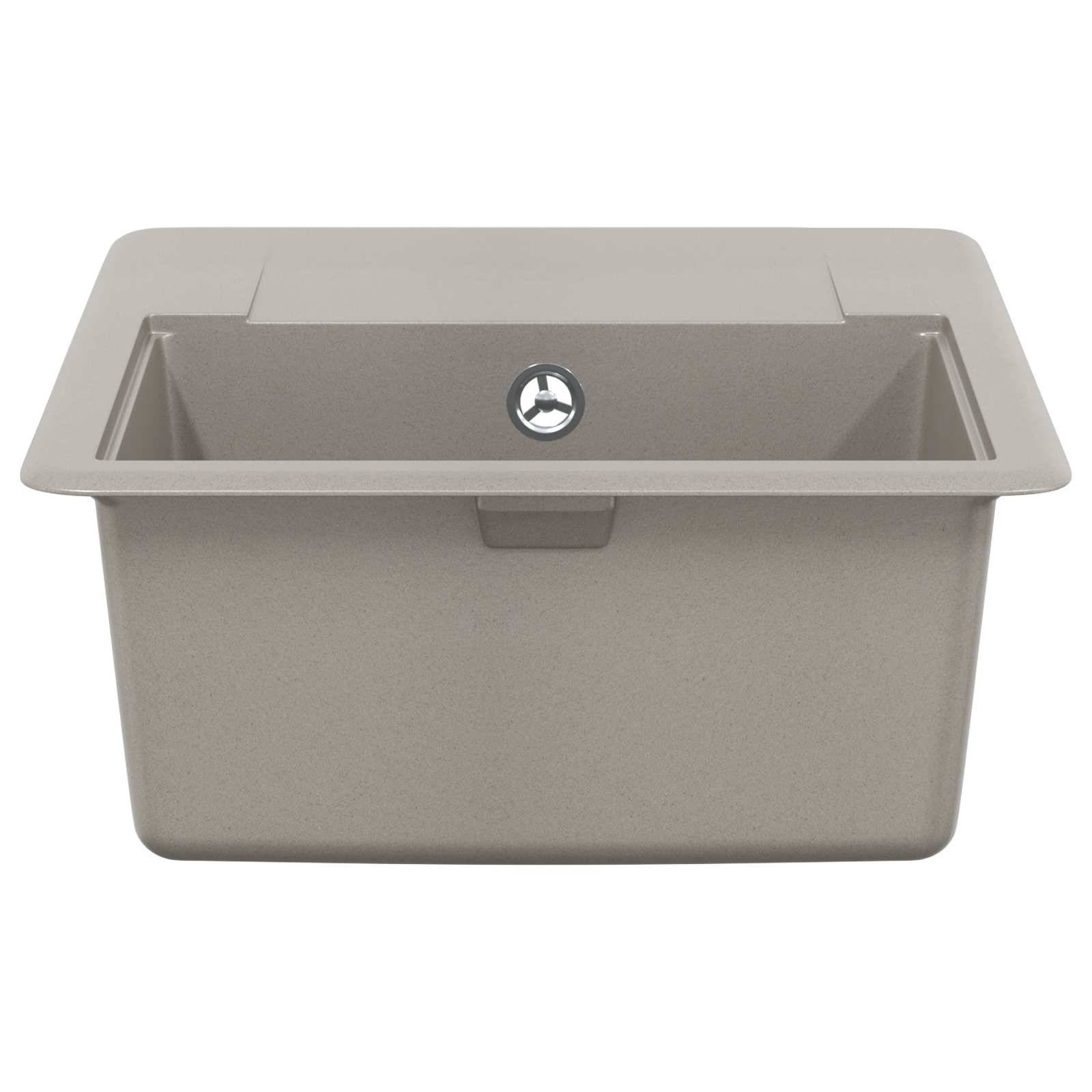 vidaXL Waschbecken Grau 560 x 460 mm 80% Quarz und 20% Harz