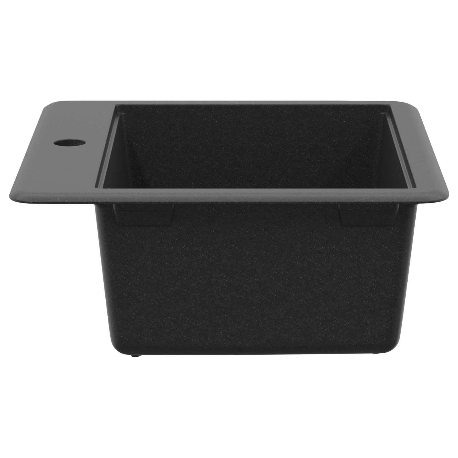 vidaXL Waschbecken Schwarz 470 x 440 mm Granit