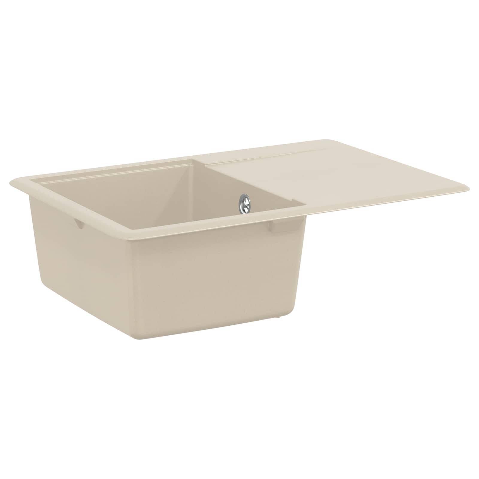 vidaXL Waschbecken Beige 670 x 460 mm 80% Quarz und 20% Harz