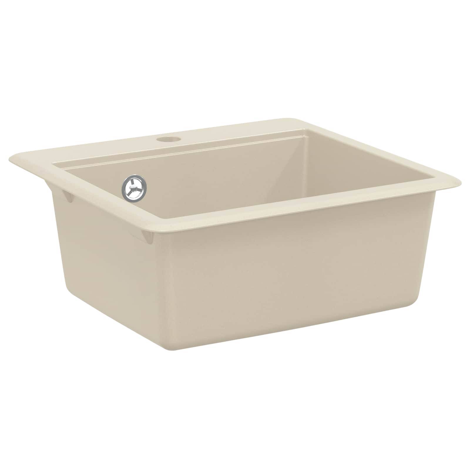 vidaXL Waschbecken Beige 470 x 440 mm Granit