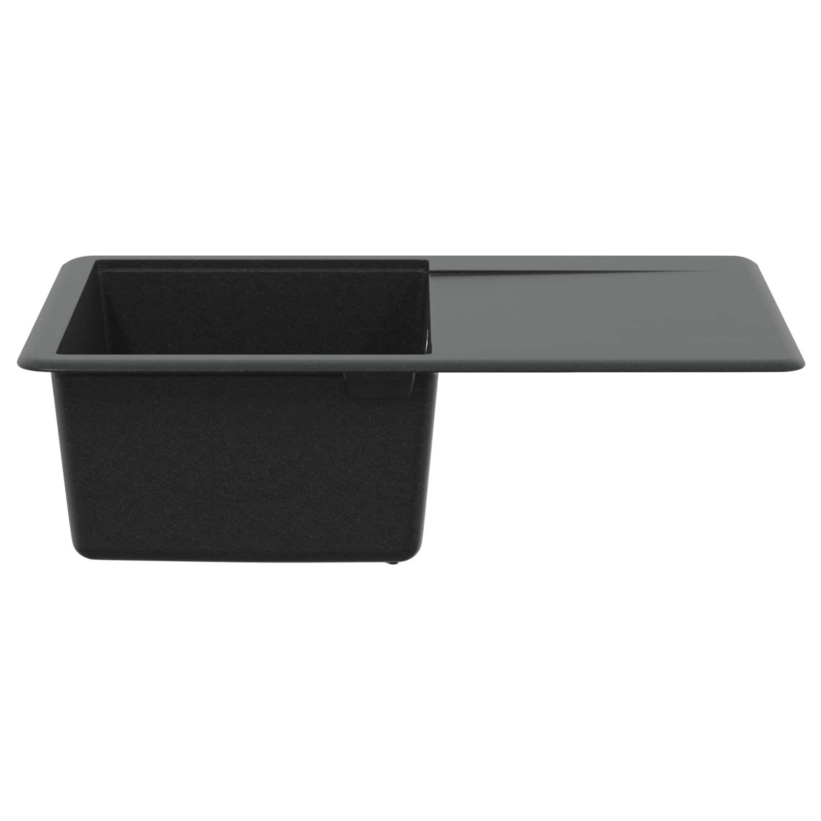 vidaXL Waschbecken Schwarz 670 x 460 mm Granit