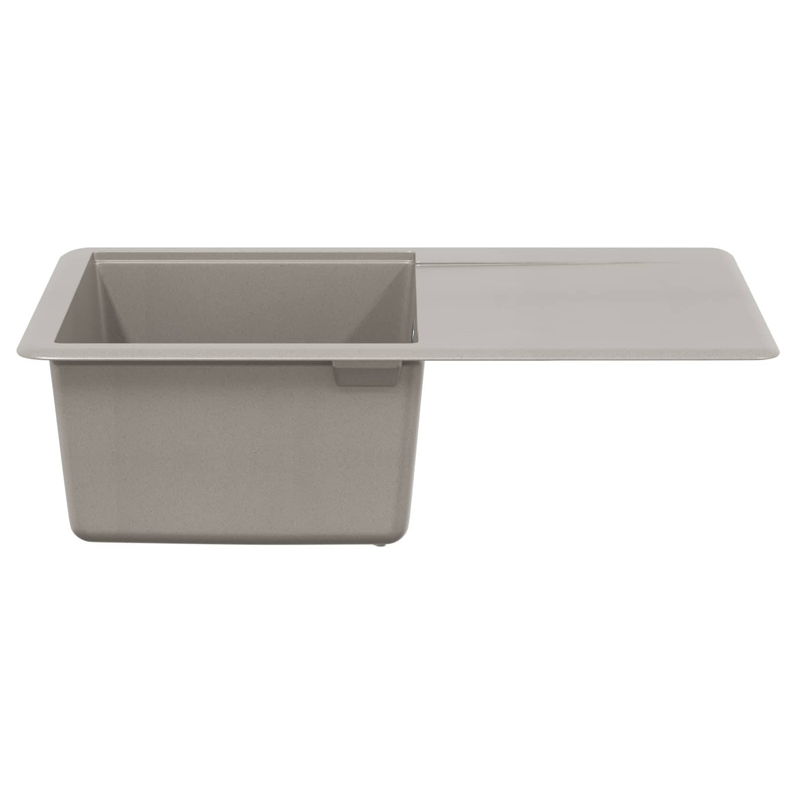 vidaXL Waschbecken Grau 670 x 460 mm 80% Quarz und 20% Harz