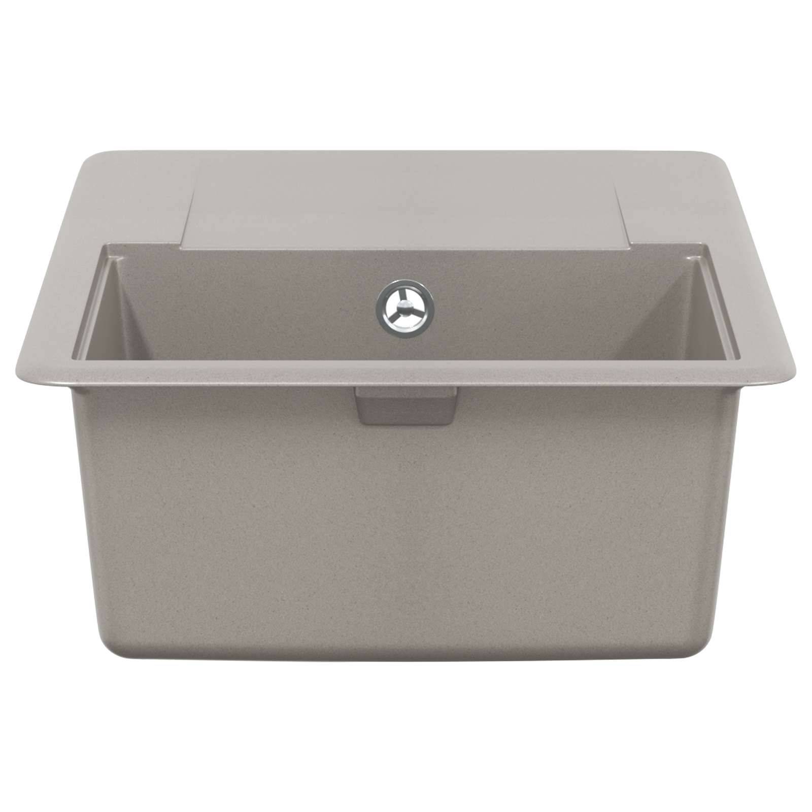 vidaXL Waschbecken Grau 670 x 460 mm 80% Quarz und 20% Harz