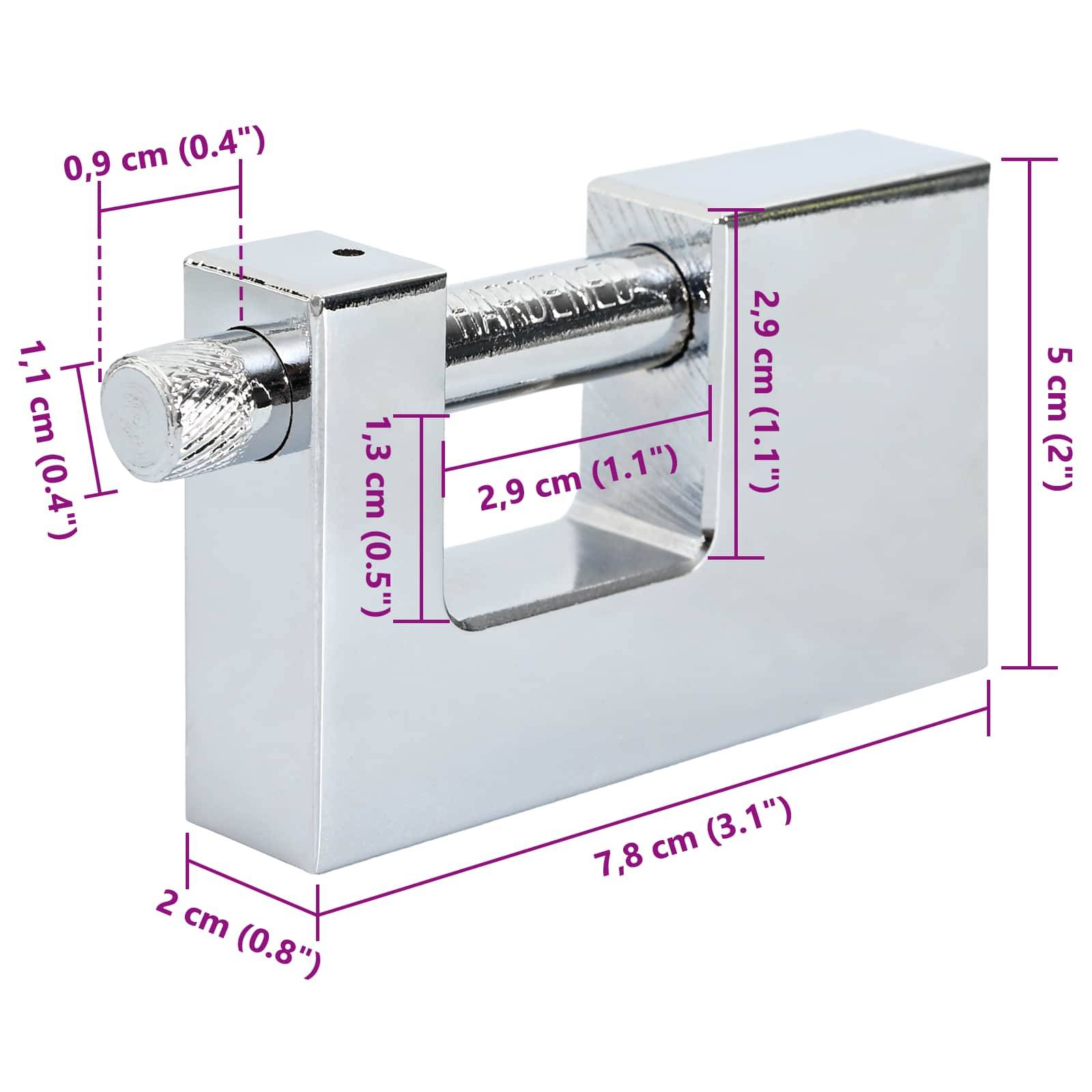 vidaXL Vorhängeschloss 12 pcs Silber Stahl
