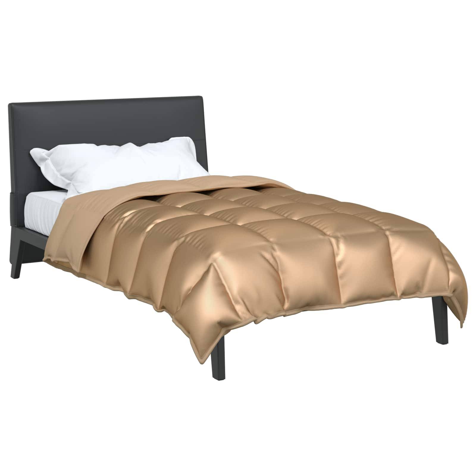 vidaXL Winterbettdecke Gold 135 x 200 cm Satin und Mikrofaser