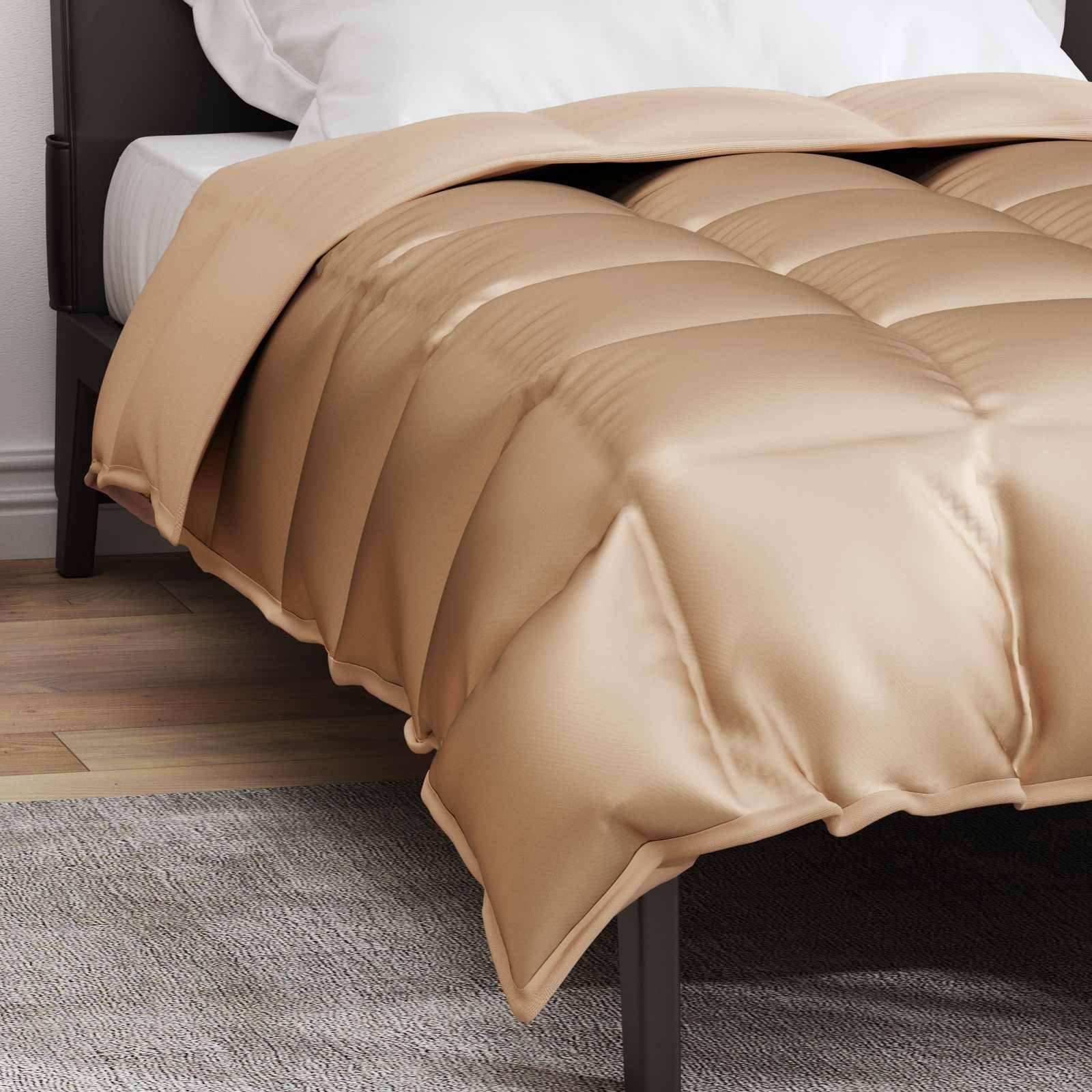vidaXL Winterbettdecke Gold 135 x 200 cm Satin und Mikrofaser