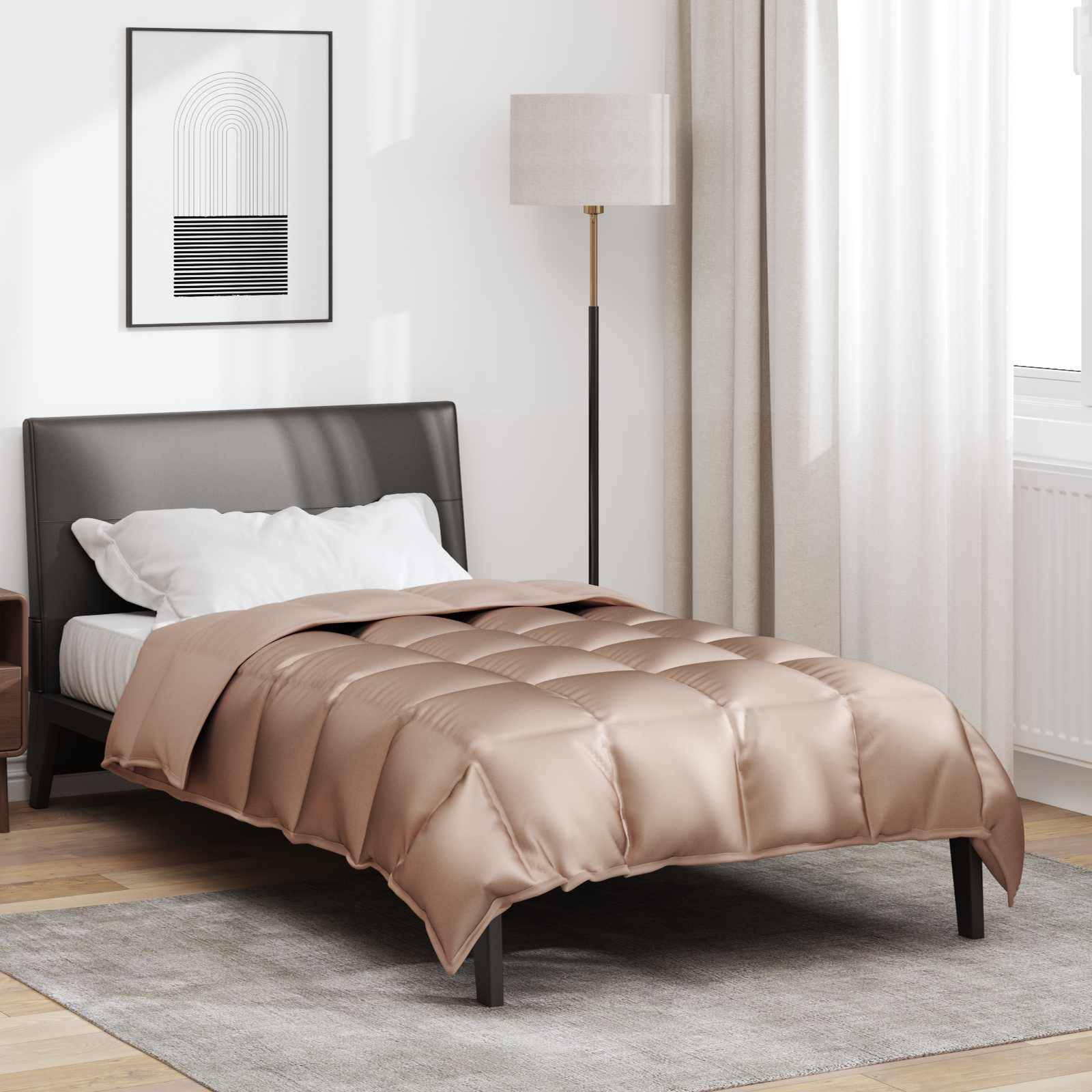 vidaXL Winterbettdecke Gold 135 x 200 cm Satin und Mikrofaser