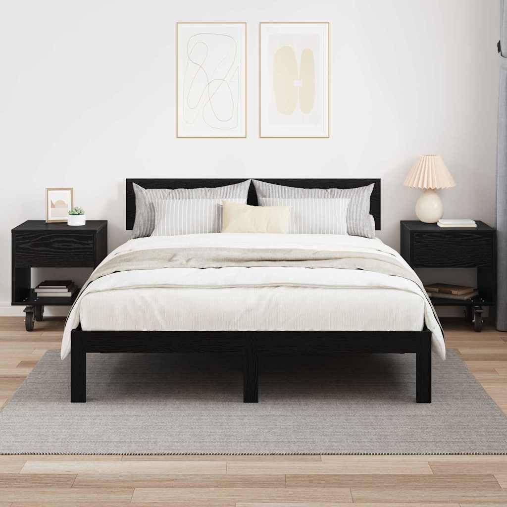 vidaXL Nachttisch 2 pcs Schwarz Eichen-Optik 40,5 x 40 x 48 cm