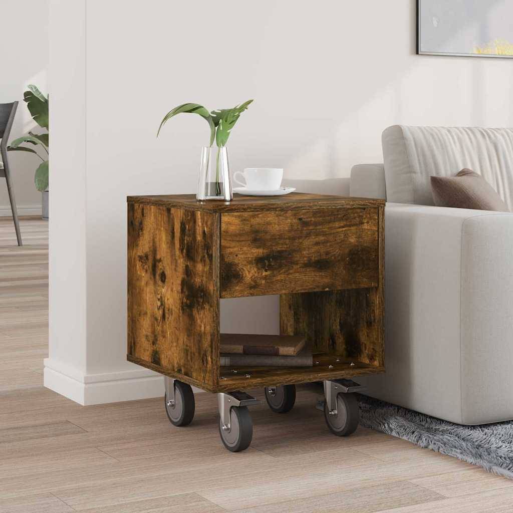 vidaXL Nachttisch Geräucherte Eiche 40,5 x 40 x 48 cm Holzwerkstoff