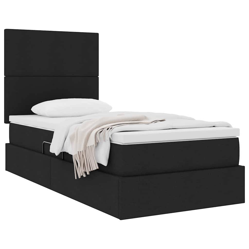 vidaXL Aufbewahrungsbett mit Matratze Schwarz 100 x 200 cm Stoff