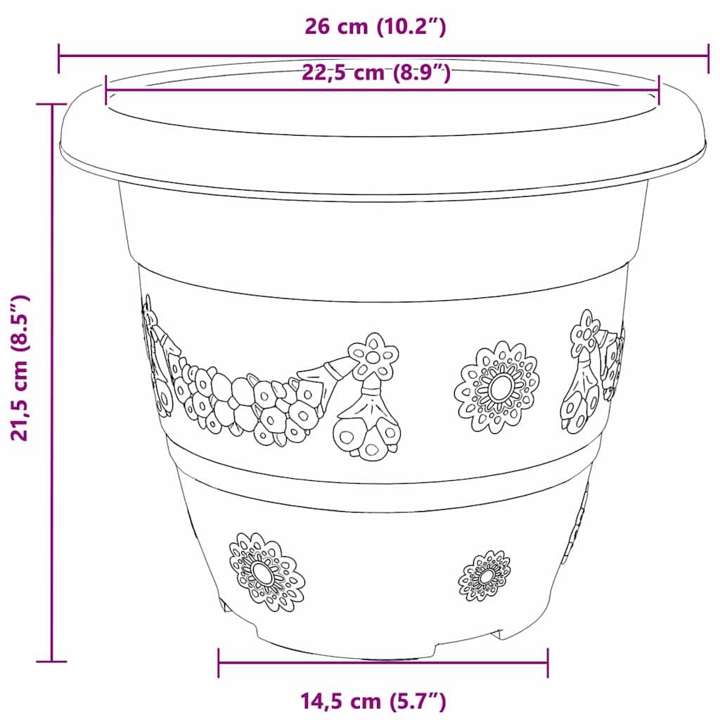 vidaXL Runder Blumentopf 24 pcs Ziegelrot Ø 26 x 21,5 cm Kunststoff