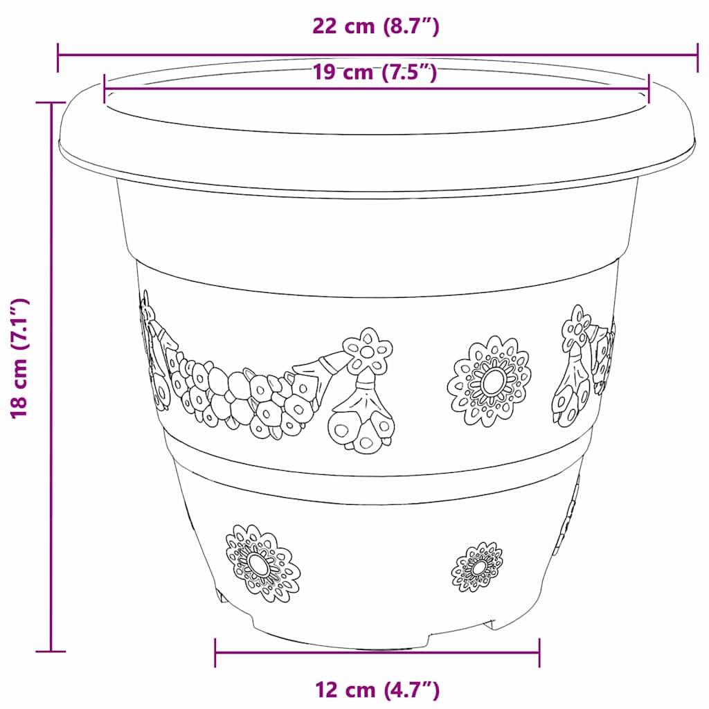 vidaXL Runder Blumentopf 24 pcs Ziegelrot Ø 22 x 18 cm Kunststoff