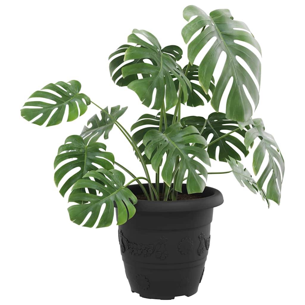 vidaXL Runder Blumentopf 24 pcs Schwarz Ø 30 x 25 cm Kunststoff