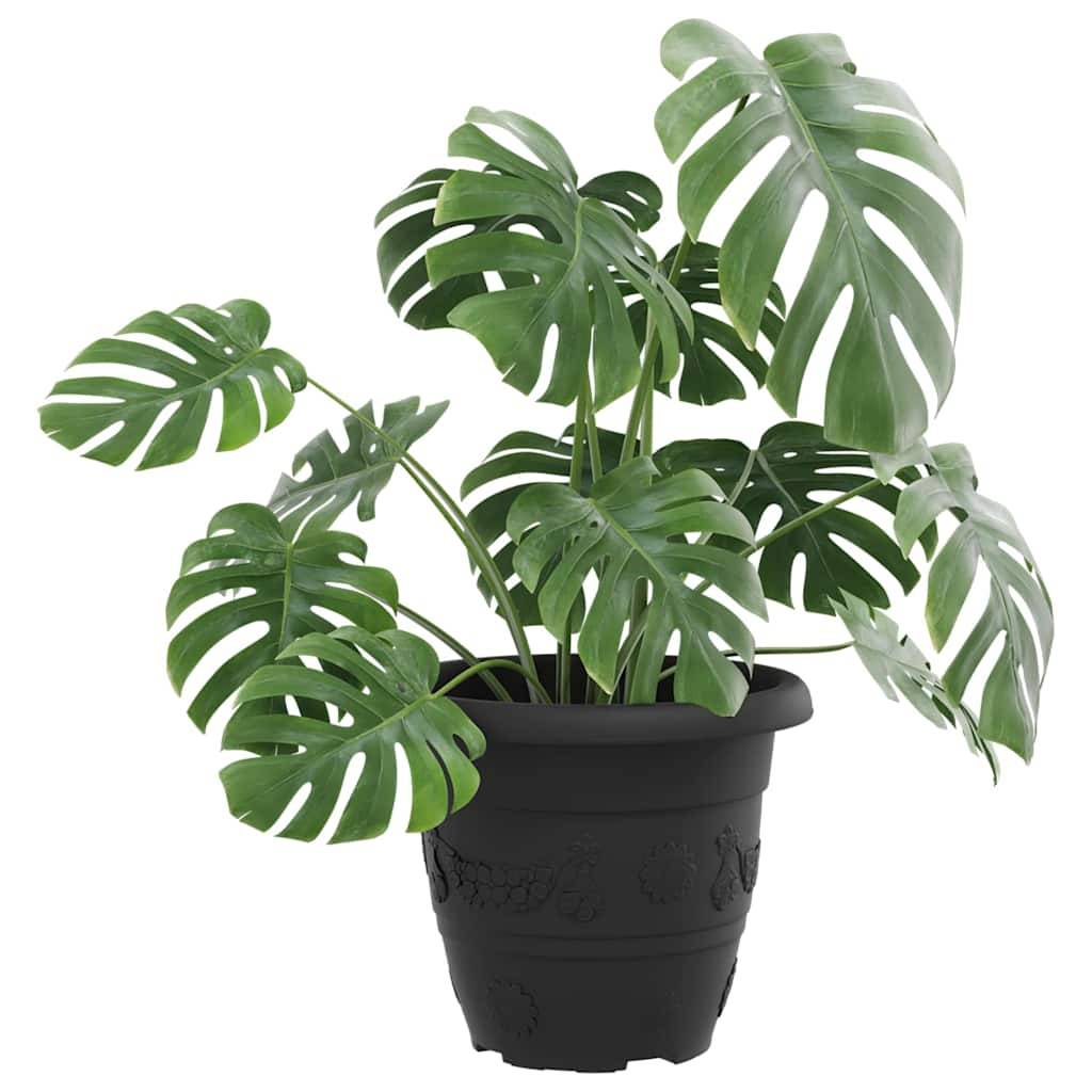 vidaXL Runder Blumentopf 6 pcs Schwarz Ø 22 x 18 cm Kunststoff