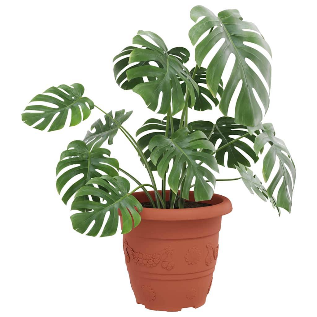 vidaXL Runder Blumentopf 24 pcs Ziegelrot Ø 30 x 25 cm Kunststoff
