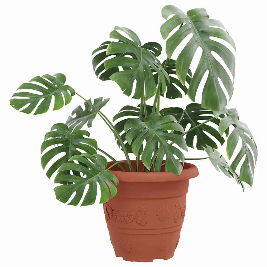 vidaXL Runder Blumentopf 6 pcs Ziegelrot Ø 22 x 18 cm Kunststoff