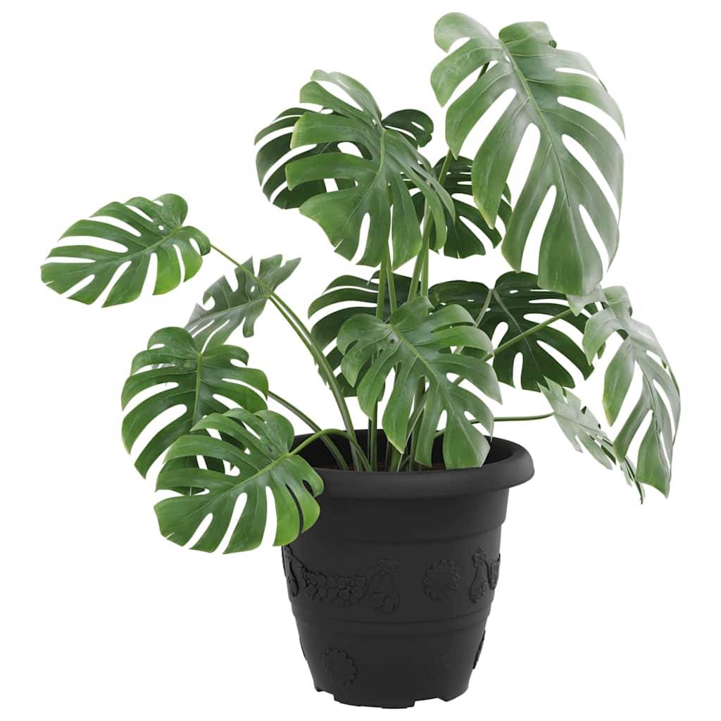 vidaXL Runder Blumentopf 6 pcs Schwarz Ø 26 x 21,5 cm Kunststoff