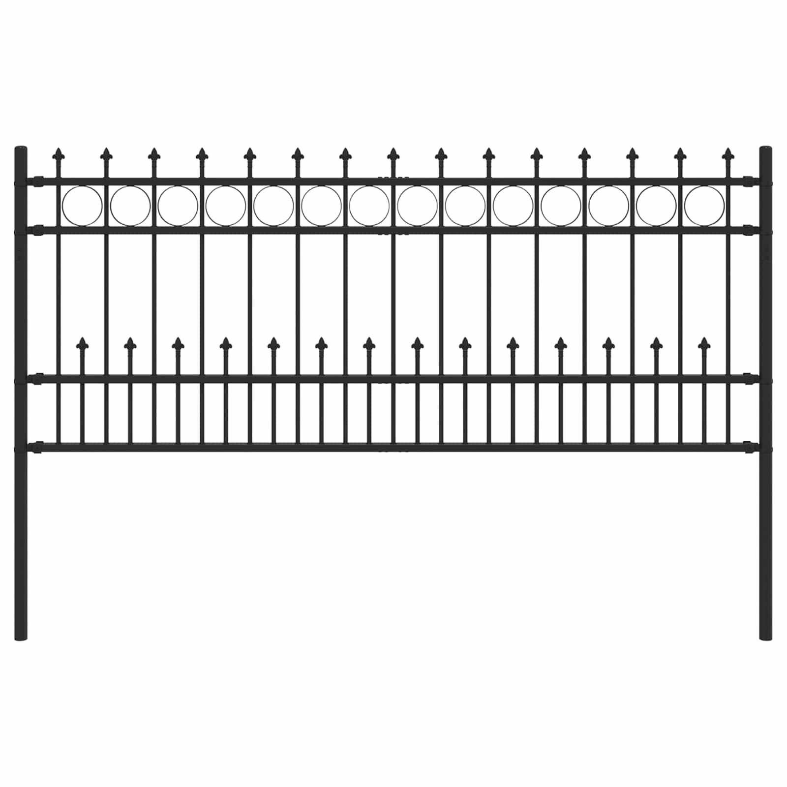 vidaXL Spike-Ringzaun Horst Schwarz 200 x 130 cm