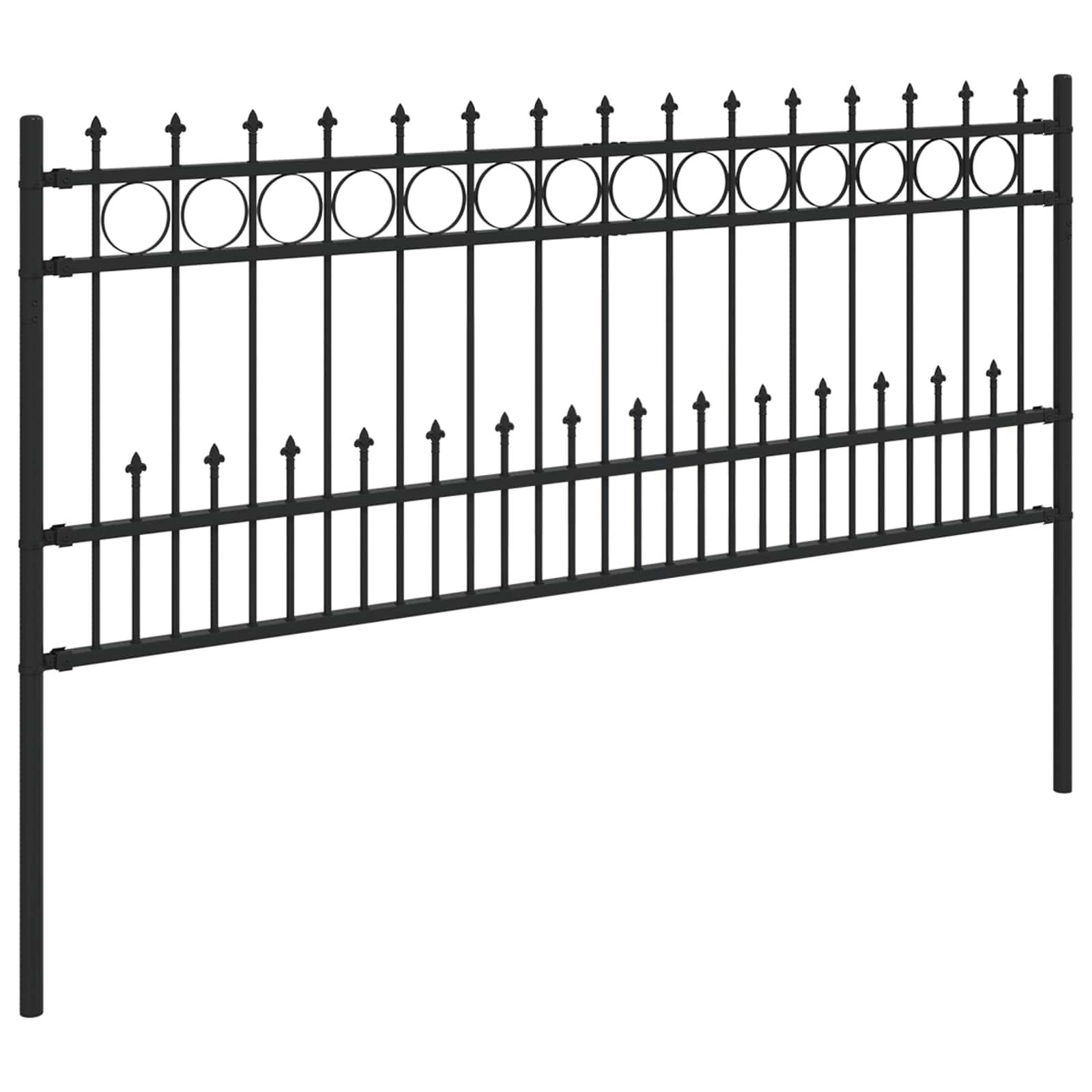 vidaXL Spike-Ringzaun Horst Schwarz 200 x 130 cm
