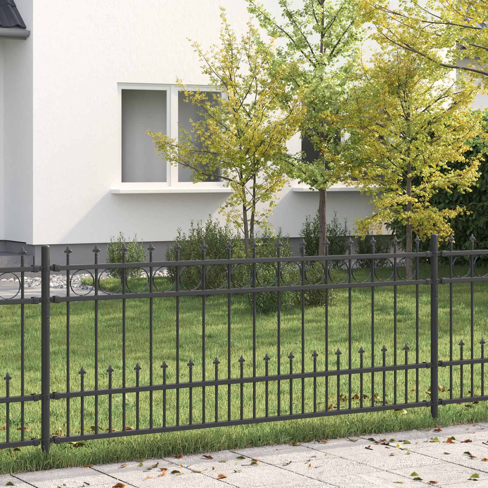 vidaXL Spike-Ringzaun Horst Schwarz 200 x 130 cm