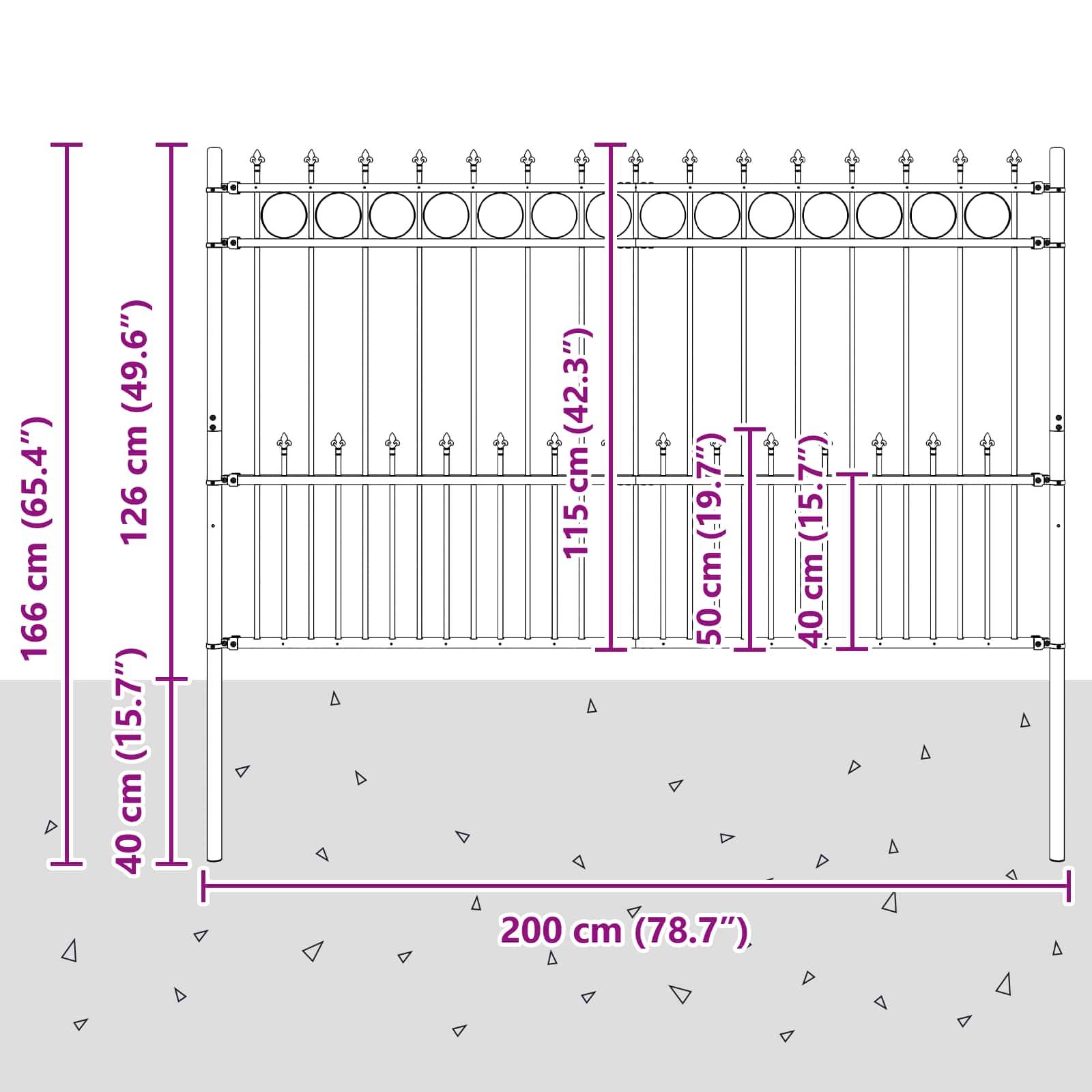 vidaXL Spike-Ringzaun Horst Schwarz