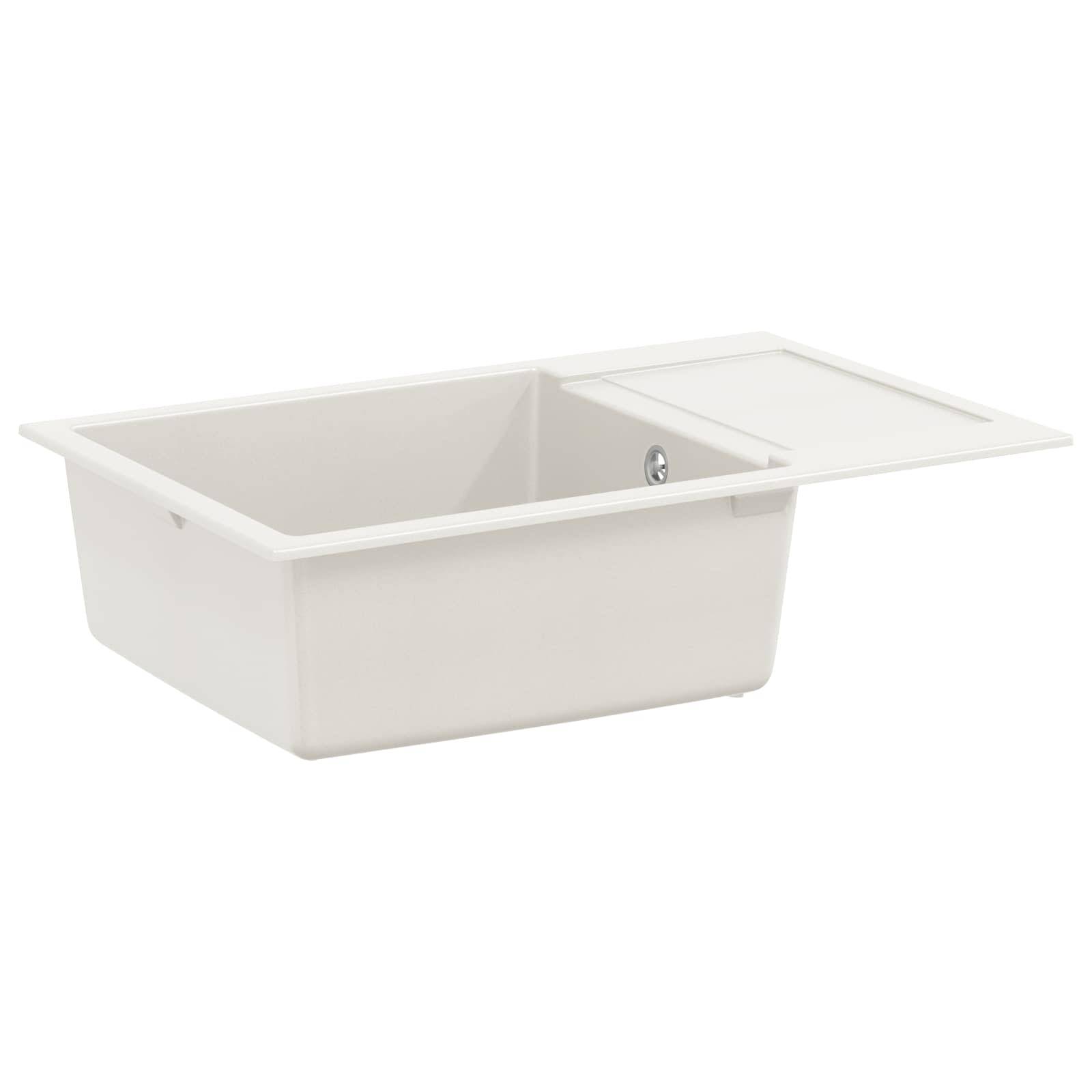 vidaXL Waschbecken Weiß 780 x 500 mm 80% Quarz und 20% Harz