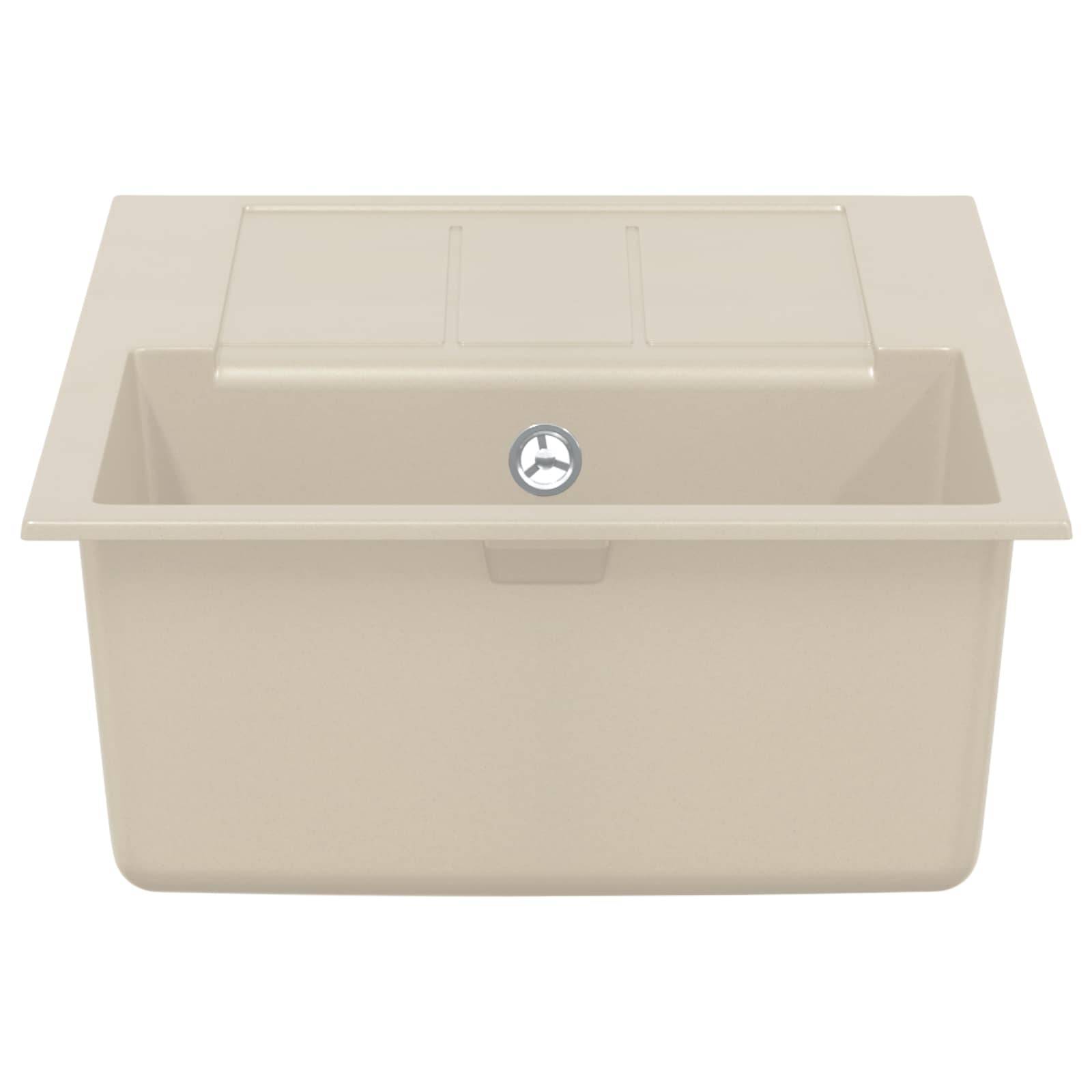 vidaXL Waschbecken Beige 780 x 500 mm 80% Quarz und 20% Harz