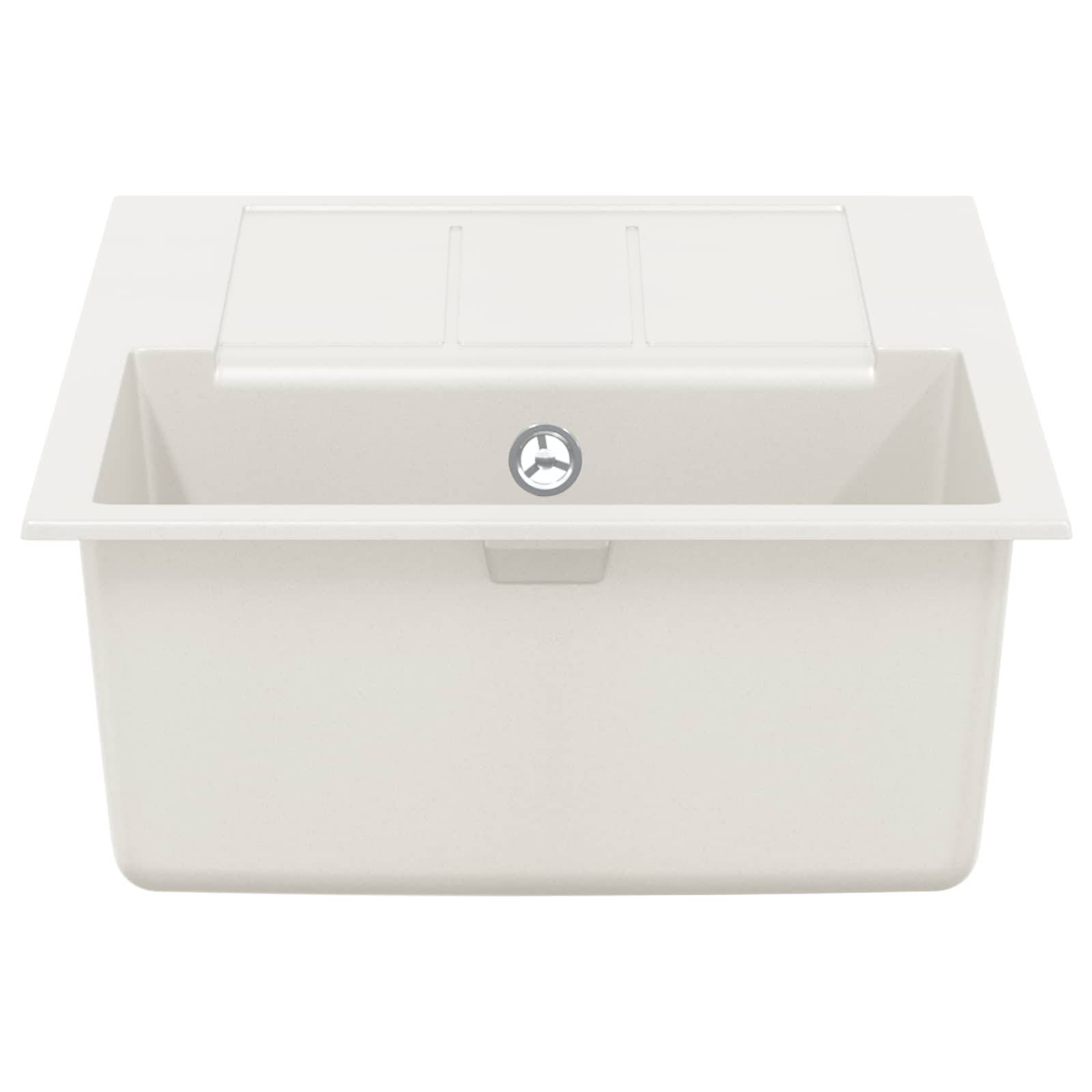 vidaXL Waschbecken Weiß 780 x 500 mm 80% Quarz und 20% Harz