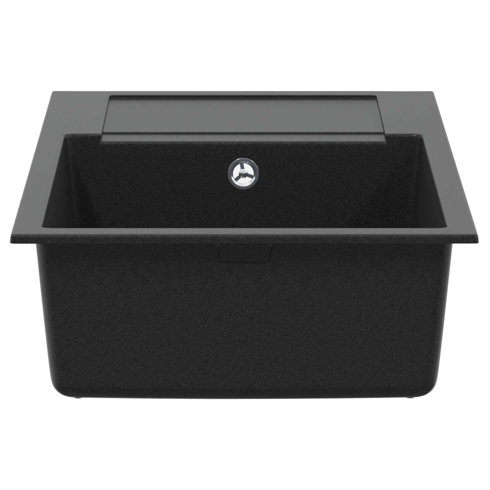 vidaXL Waschbecken Schwarz 780 x 500 mm 80% Quarz und 20% Harz