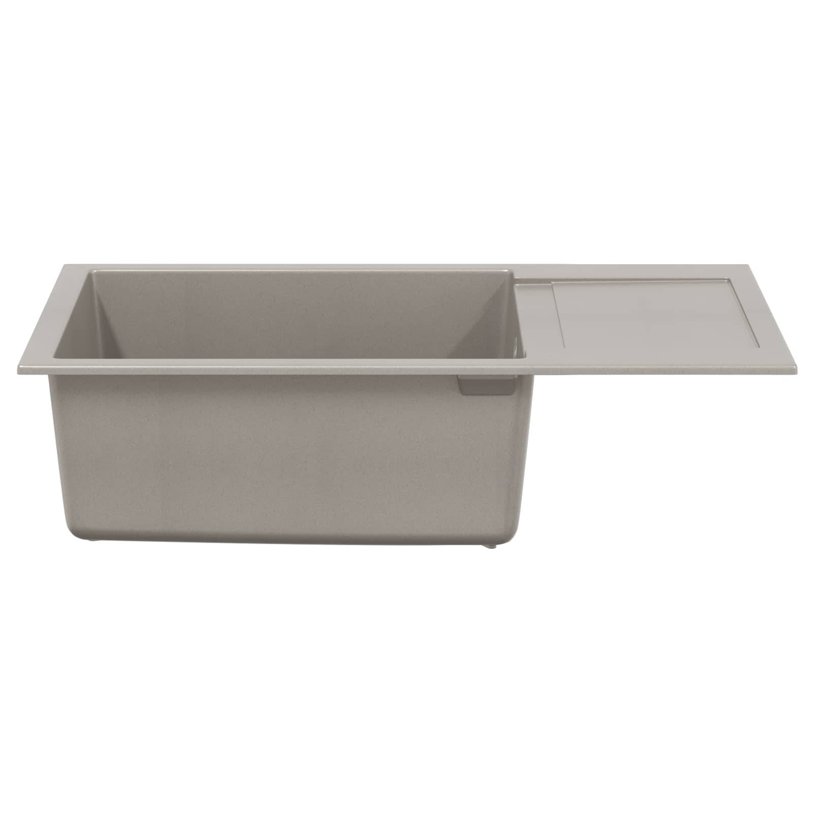 vidaXL Waschbecken Grau 780 x 500 mm 80% Quarz und 20% Harz