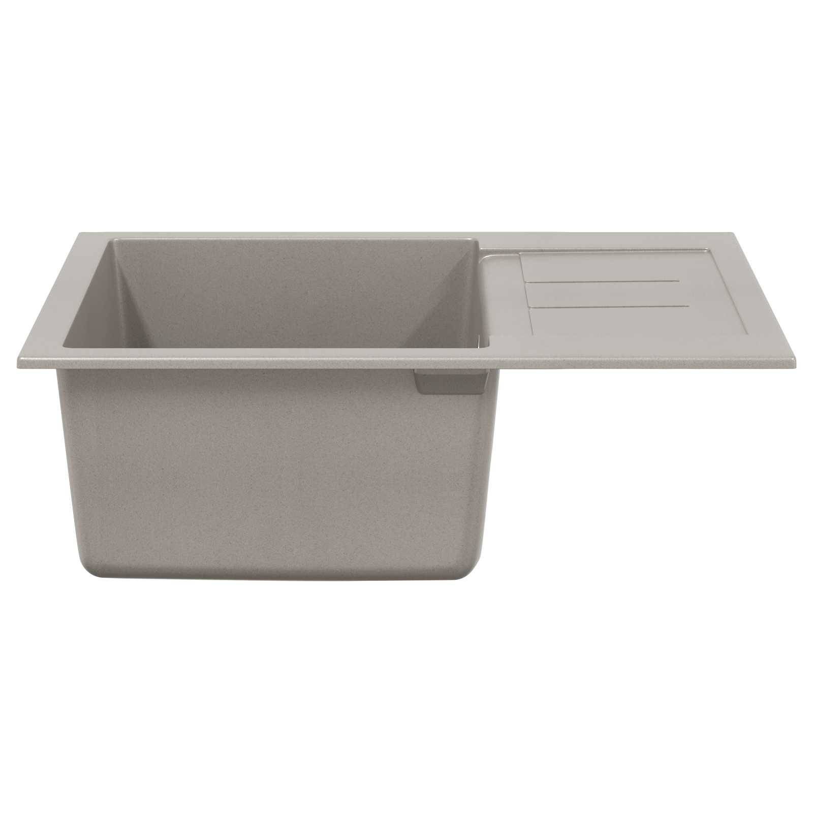 vidaXL Waschbecken Grau 620 x 500 mm 80% Quarz und 20% Harz