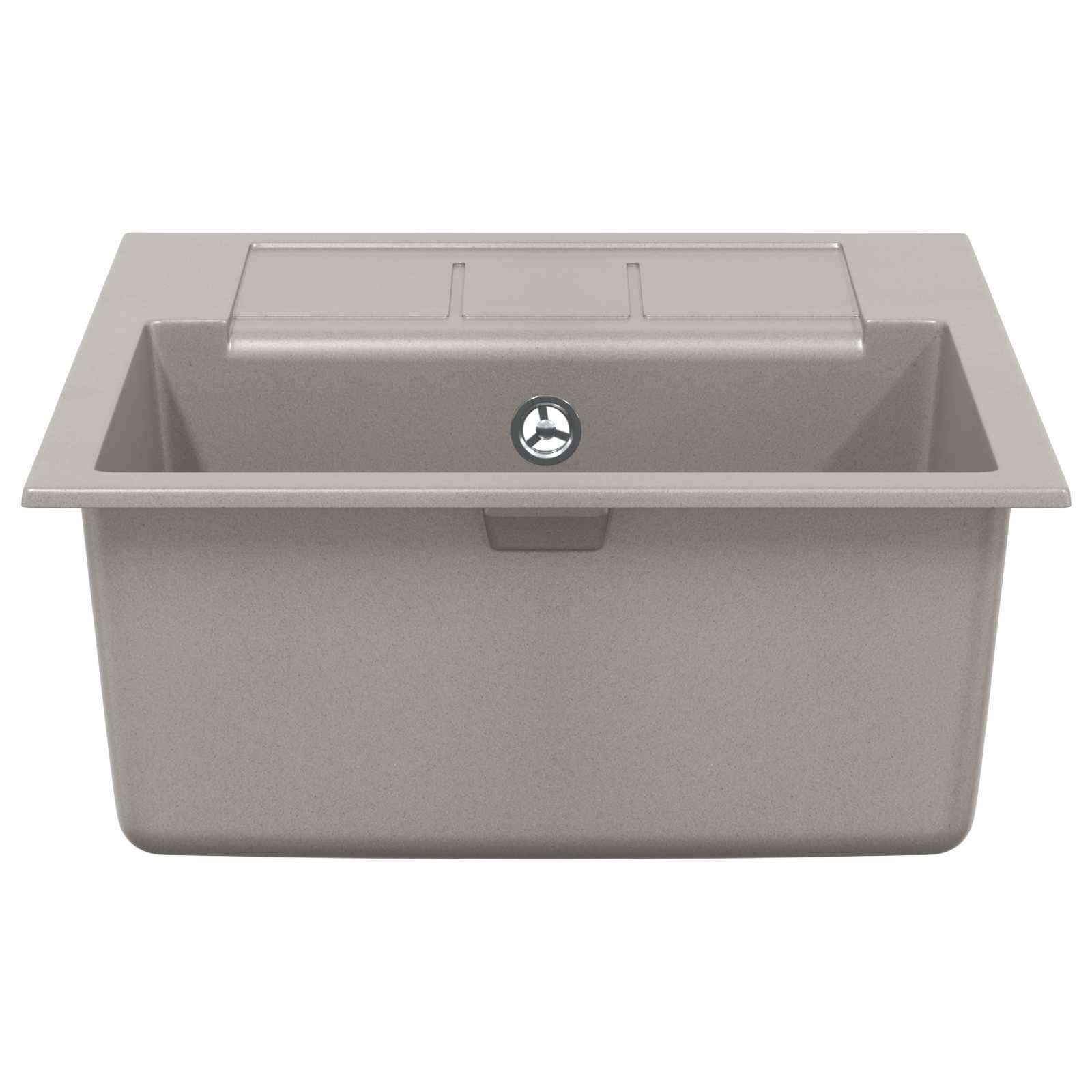 vidaXL Waschbecken Grau 620 x 500 mm 80% Quarz und 20% Harz