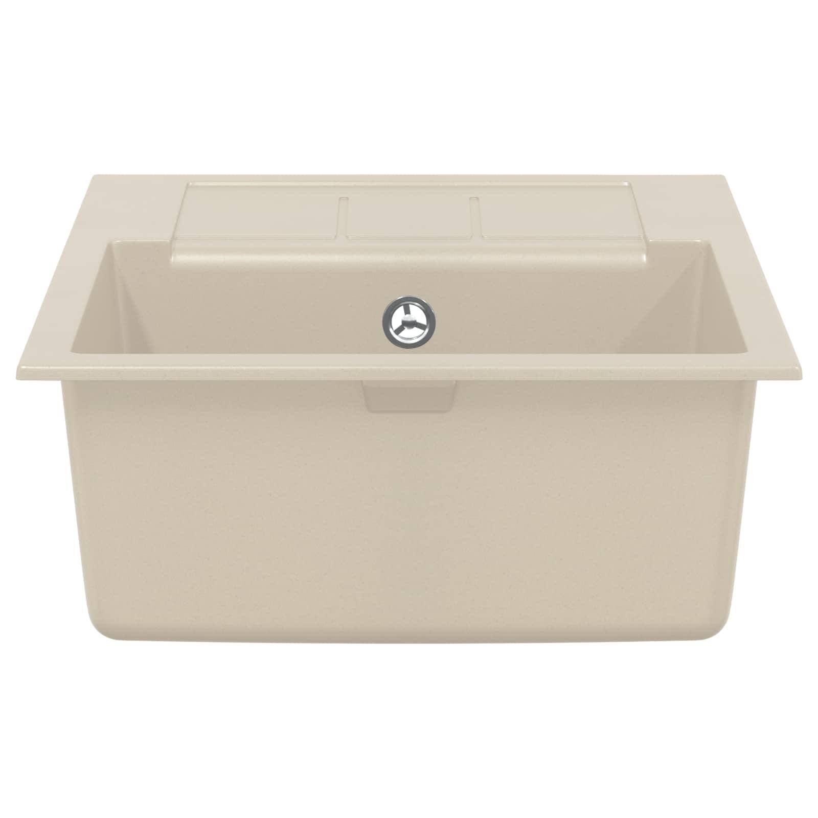 vidaXL Waschbecken Beige 620 x 500 mm 80% Quarz und 20% Harz