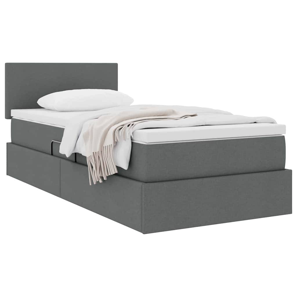 vidaXL Aufbewahrungsbett mit Matratze Dunkelgrau 90 x 200 cm
