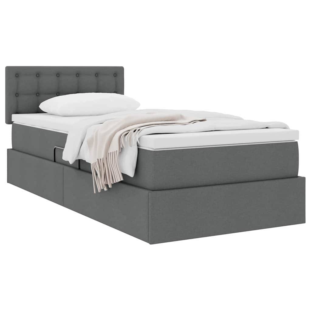 vidaXL Aufbewahrungsbett mit Matratze Dunkelgrau 100 x 200 cm