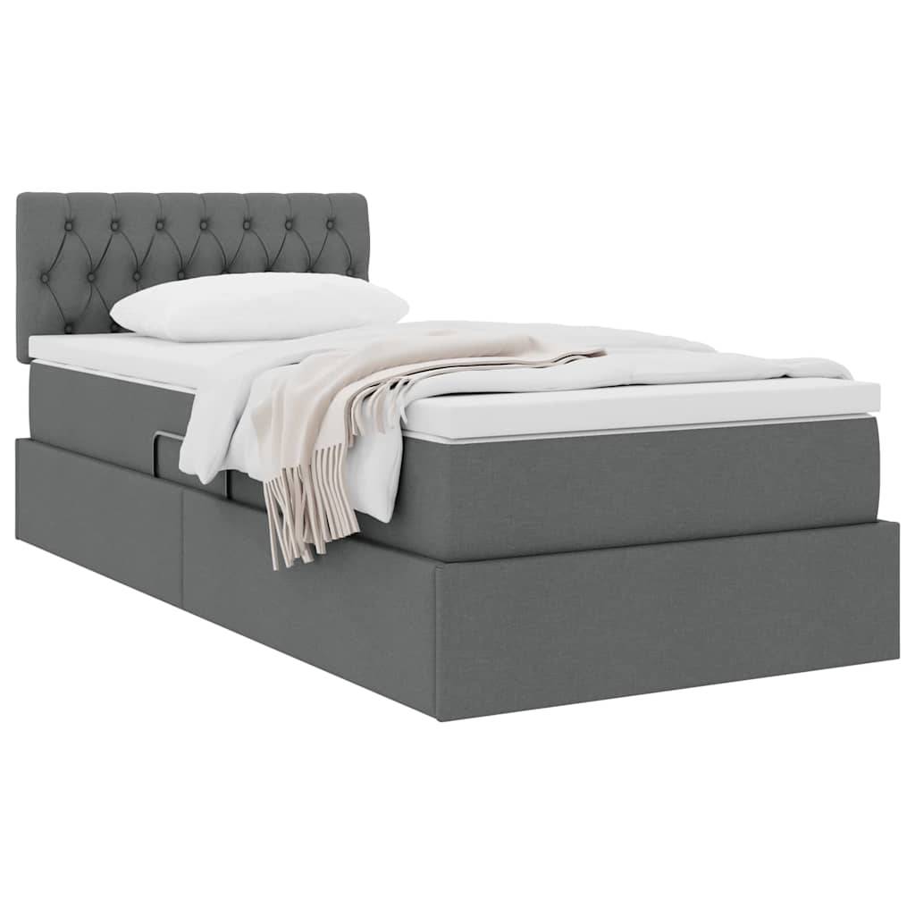 vidaXL Aufbewahrungsbett mit Matratze Dunkelgrau 100 x 200 cm