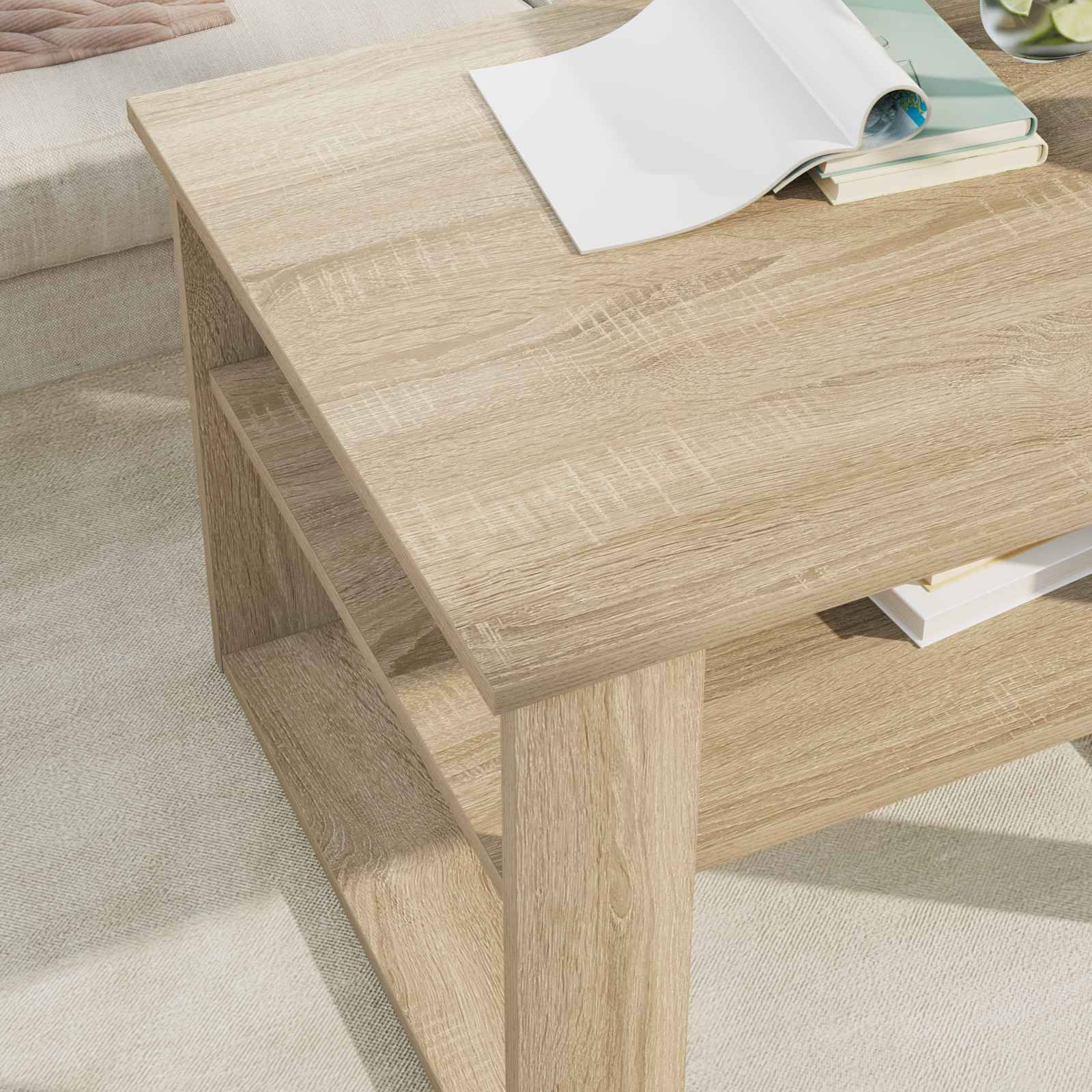 vidaXL Couchtisch Sonoma-Eiche 64 x 54 x 44 cm Holzwerkstoff
