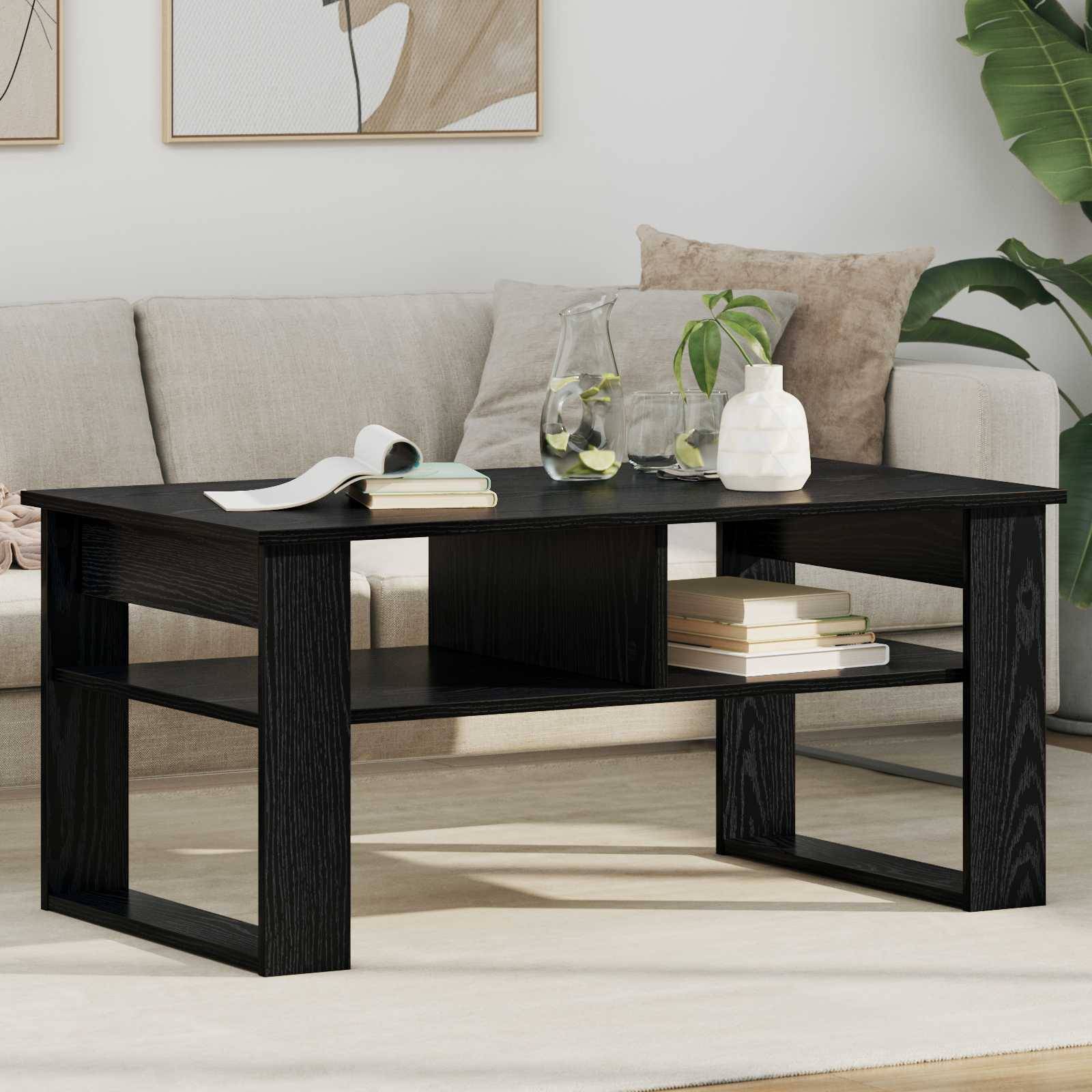 vidaXL Couchtisch Schwarz Eichen-Optik 96 x 54 x 44 cm Holzwerkstoff